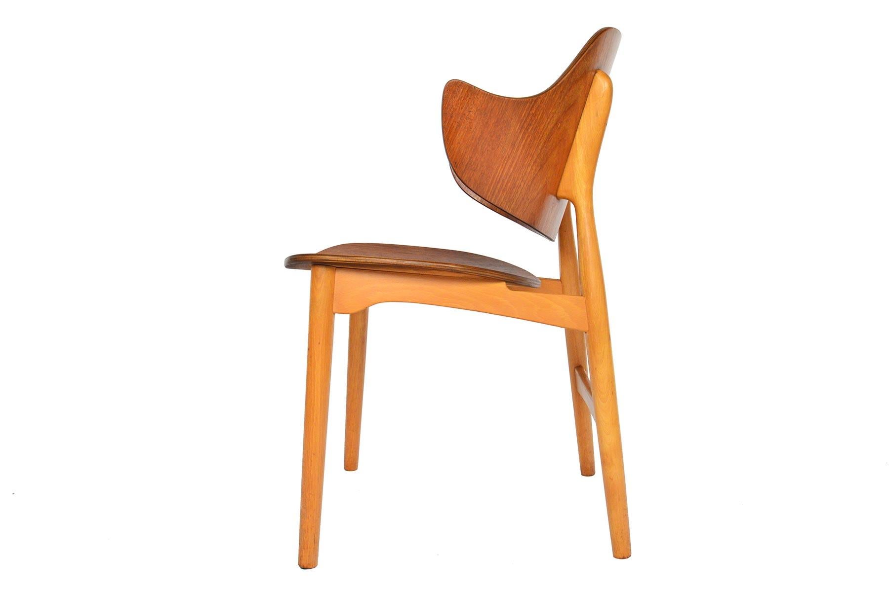 Jens Hjorth Teak + Oak Model 307 Side Chair In Good Condition In Berkeley, CA