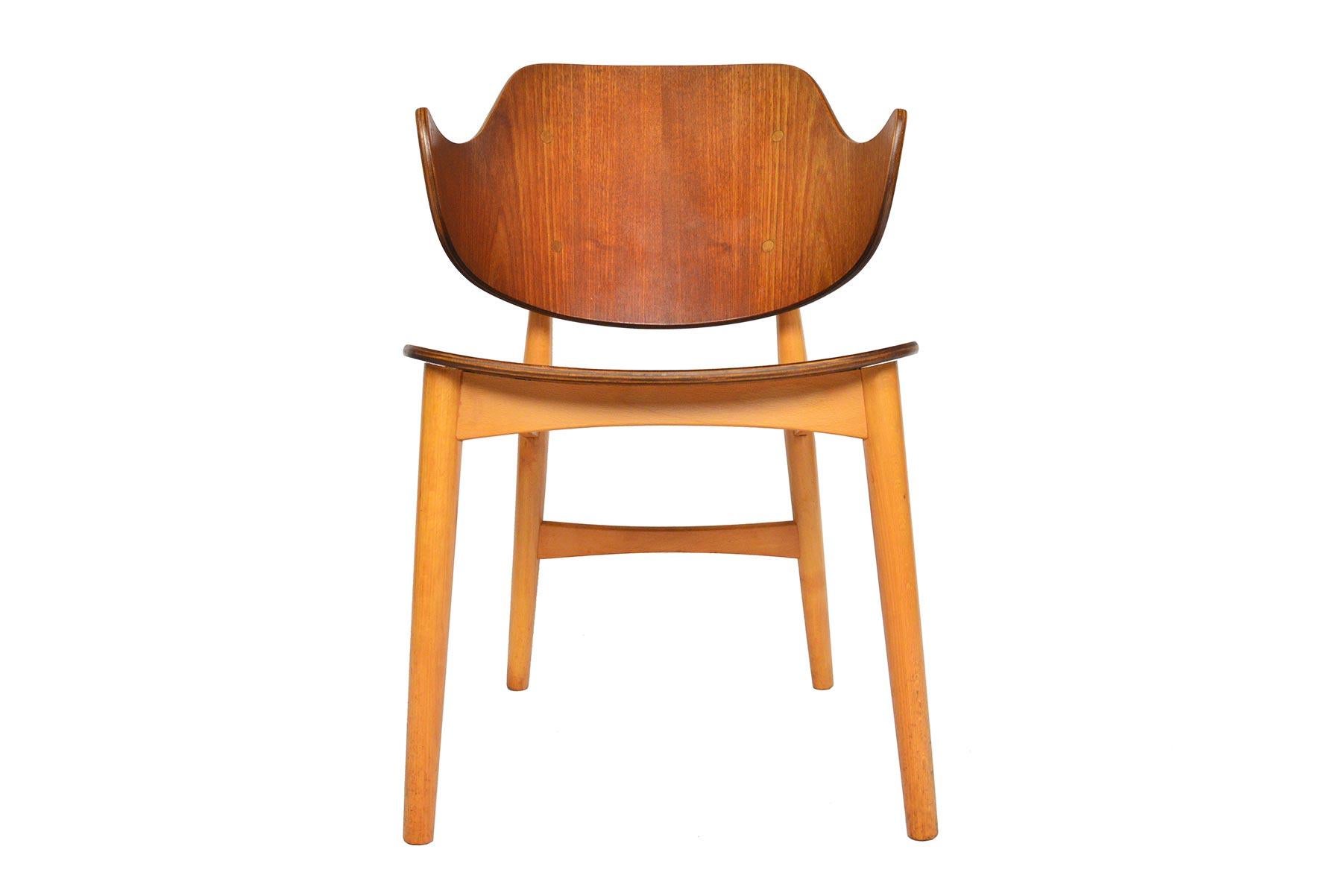 Contemporary Jens Hjorth Teak + Oak Model 307 Side Chair