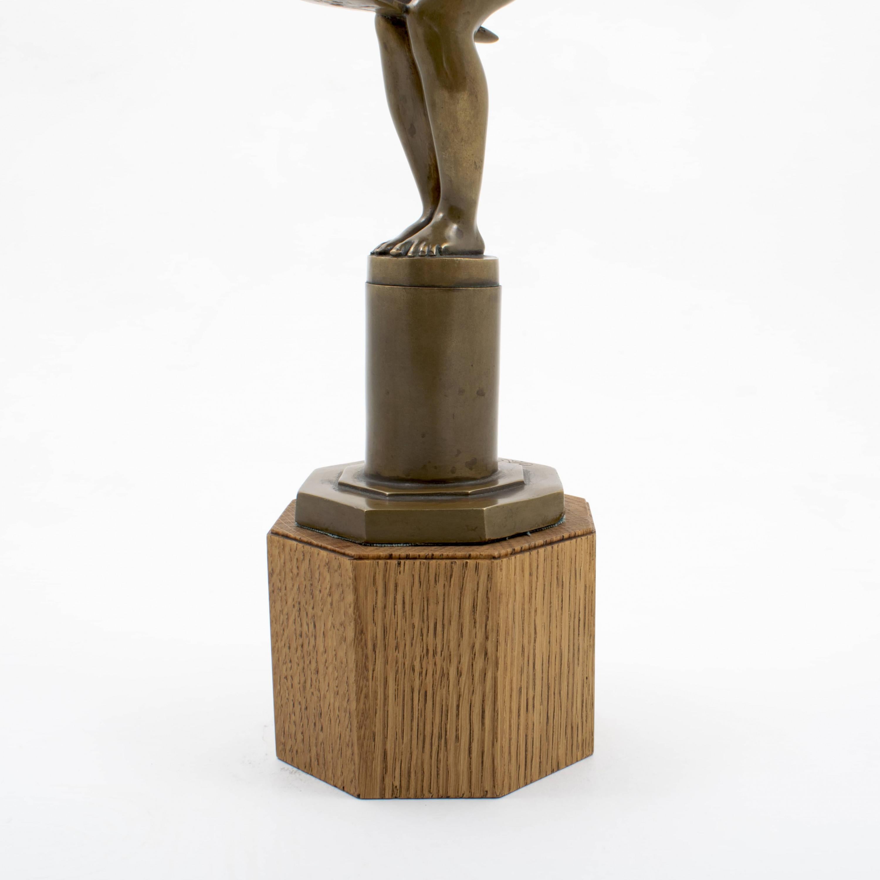 Jens Jacob Bregnø Art Deco Bronze Skulptur eines Aktes 1930er Jahre im Angebot 3