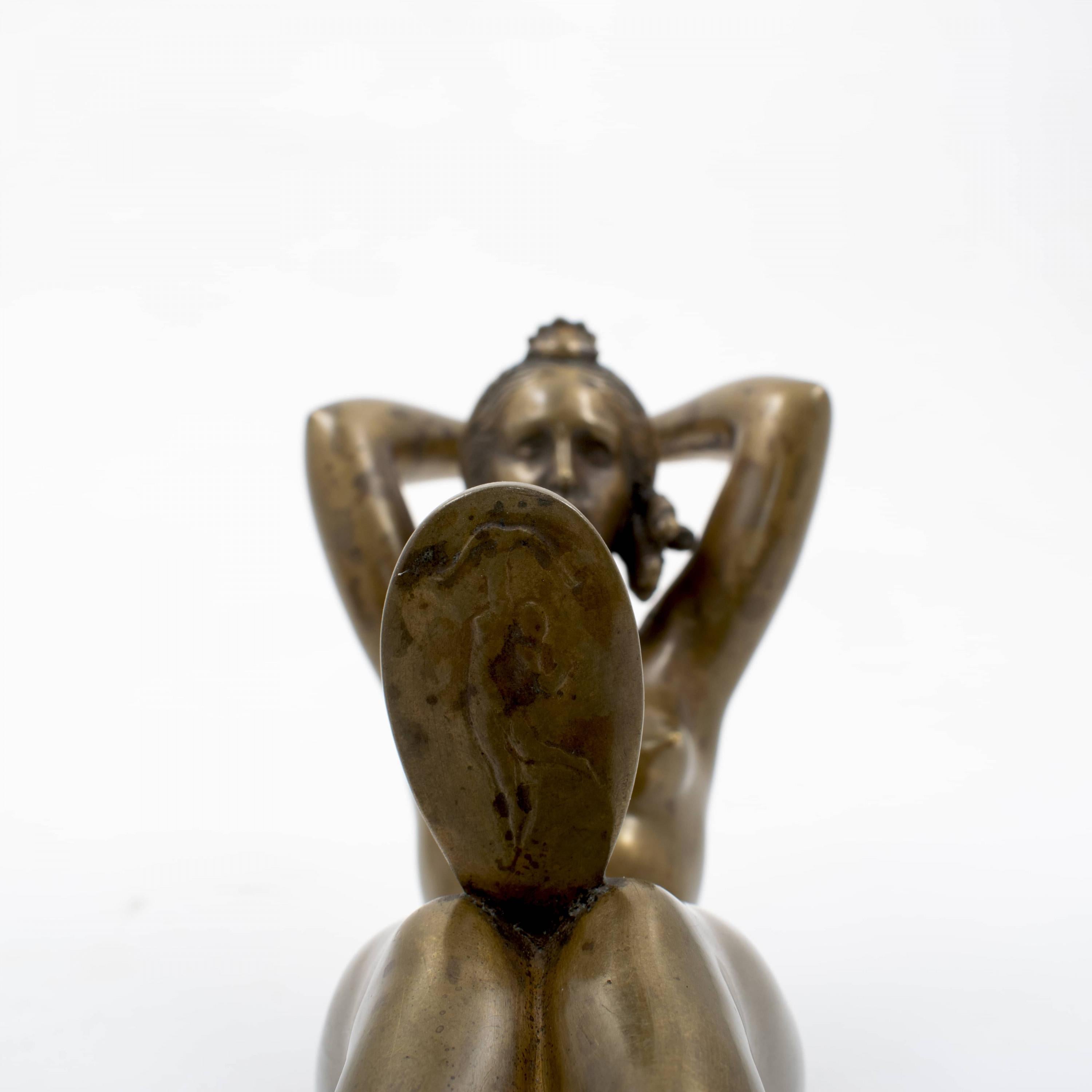 Jens Jacob Bregnø Art Deco Bronze Sculpture of Nude 1930's For Sale 2