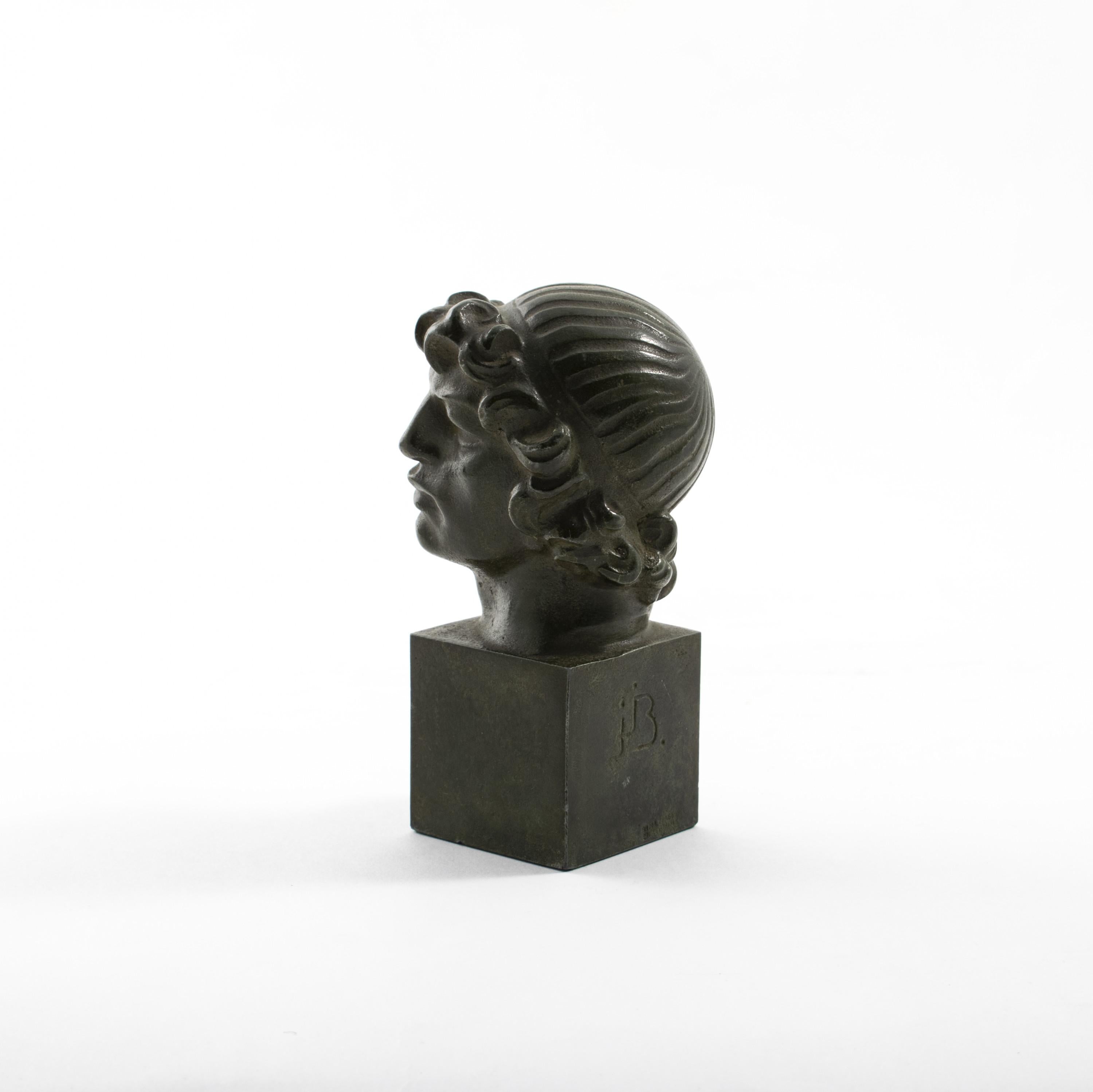 Modern Jens Jacob Bregnø, Bronze Head Sculpture