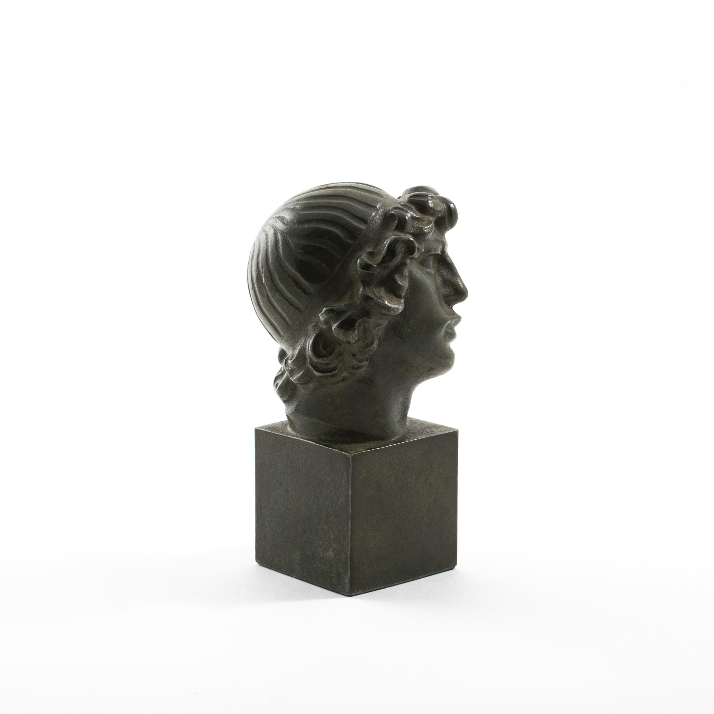 Jens Jacob Bregnø, Bronze Head Sculpture In Good Condition In Kastrup, DK