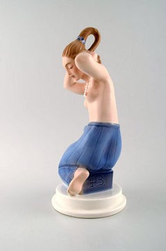 Jens Jacob Bregnø for Dahl-Jensen, Figure of Porcelain Nr. 1177, 'Morgen'
