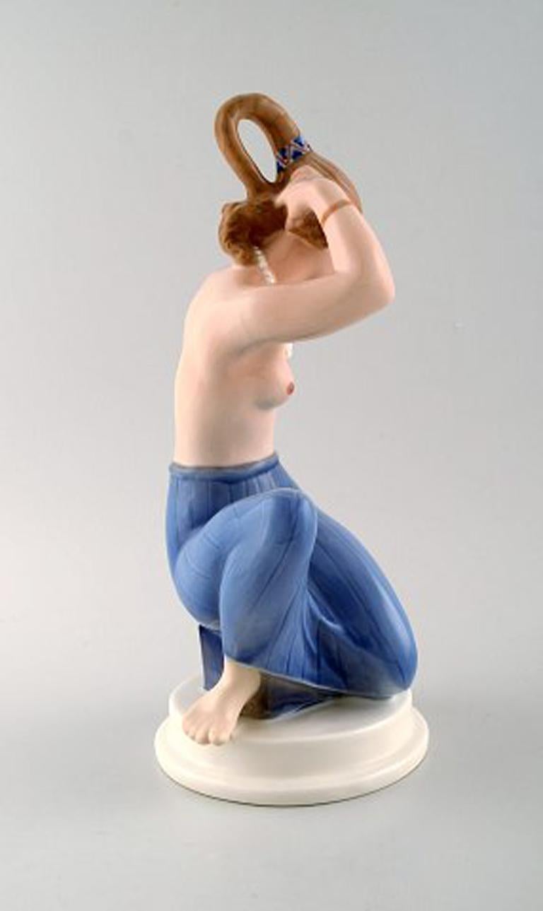 Danish Jens Jacob Bregnø for Dahl-Jensen, Figure of Porcelain Nr. 1177, 'Morgen' For Sale