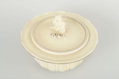 Jens Jacob Bregnø. Royal Copenhagen. Art Deco faience jar. Lid with figural knob