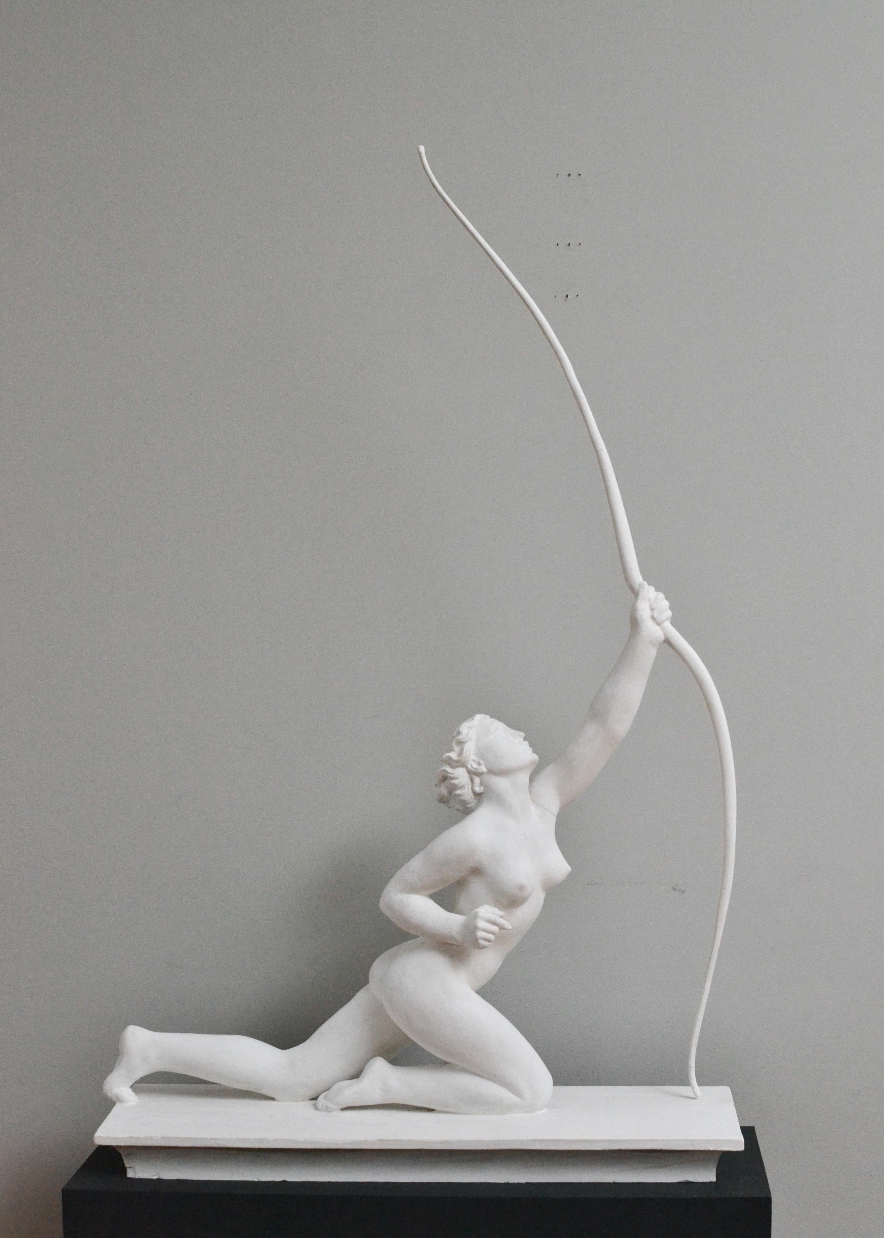 Jens Jacob Bregno Figurative Sculpture - Diana The Huntress - 1920´s Plaster Sculpture