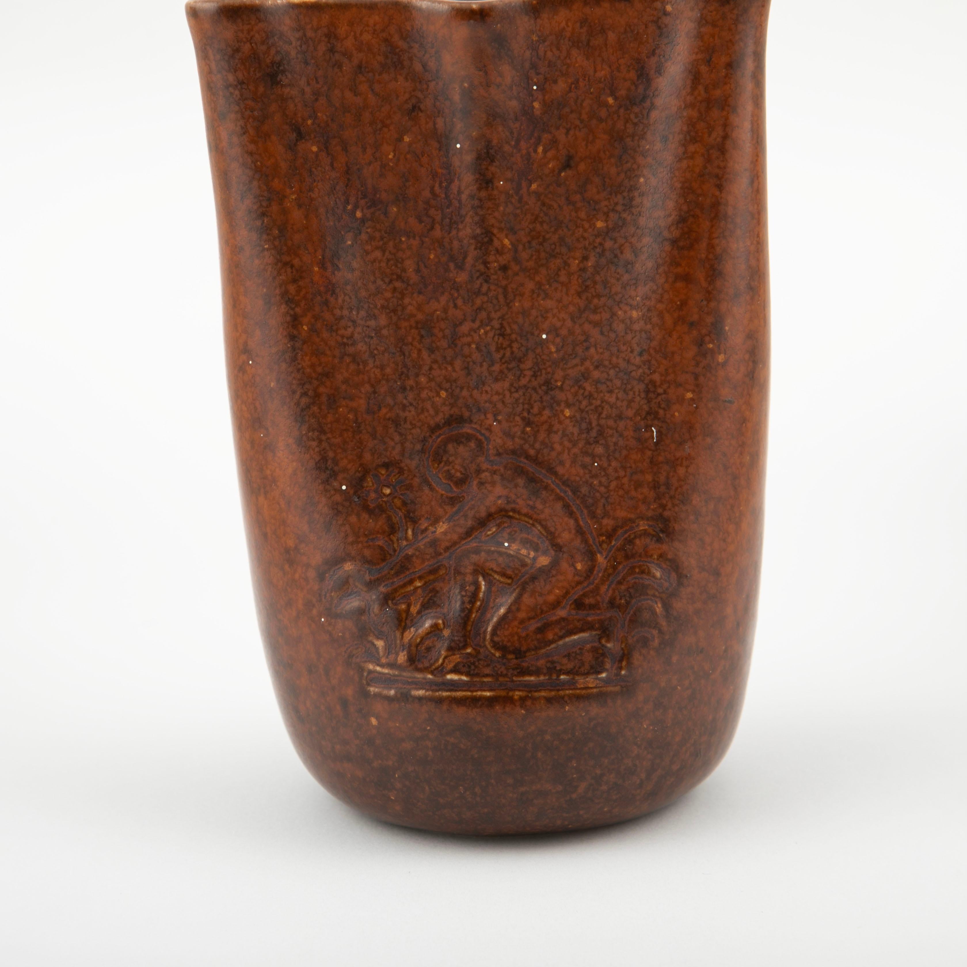 20ième siècle Jens Jakob Bregnoe - Vase à œillets en grès en vente