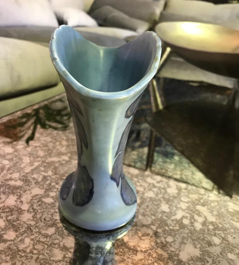 American Jens Jensen Signed Rookwood Pottery Fan Vase Vessel