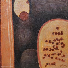 Jens Kjaer Seed Pods Oil Board Abstract Earth Pigments Ochre Sienna Umber 28.5"