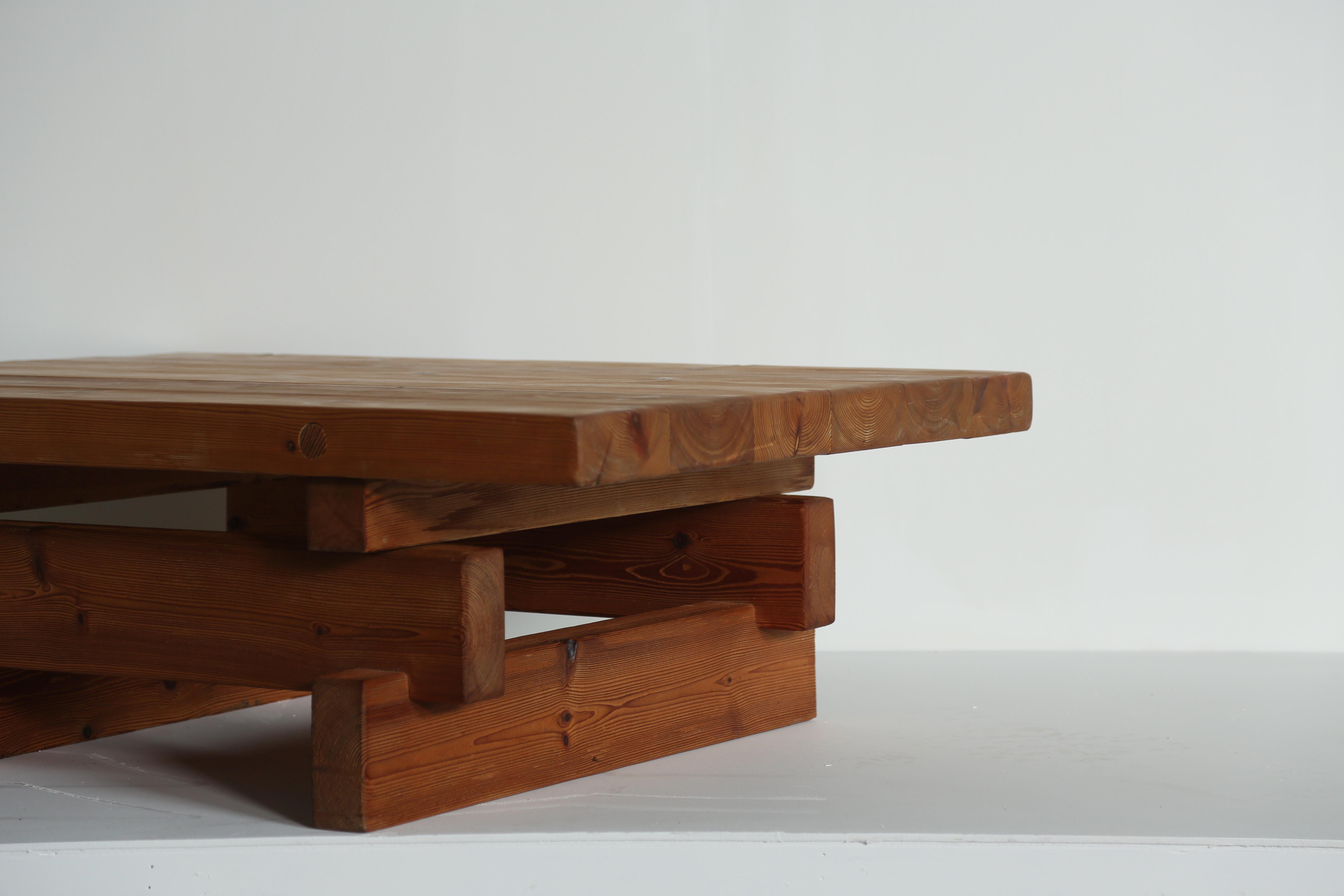 Danish Jens Lyngsøe Pine Coffee Table, Havdrup Trævarefabrik for Anton Dam, Denmark For Sale