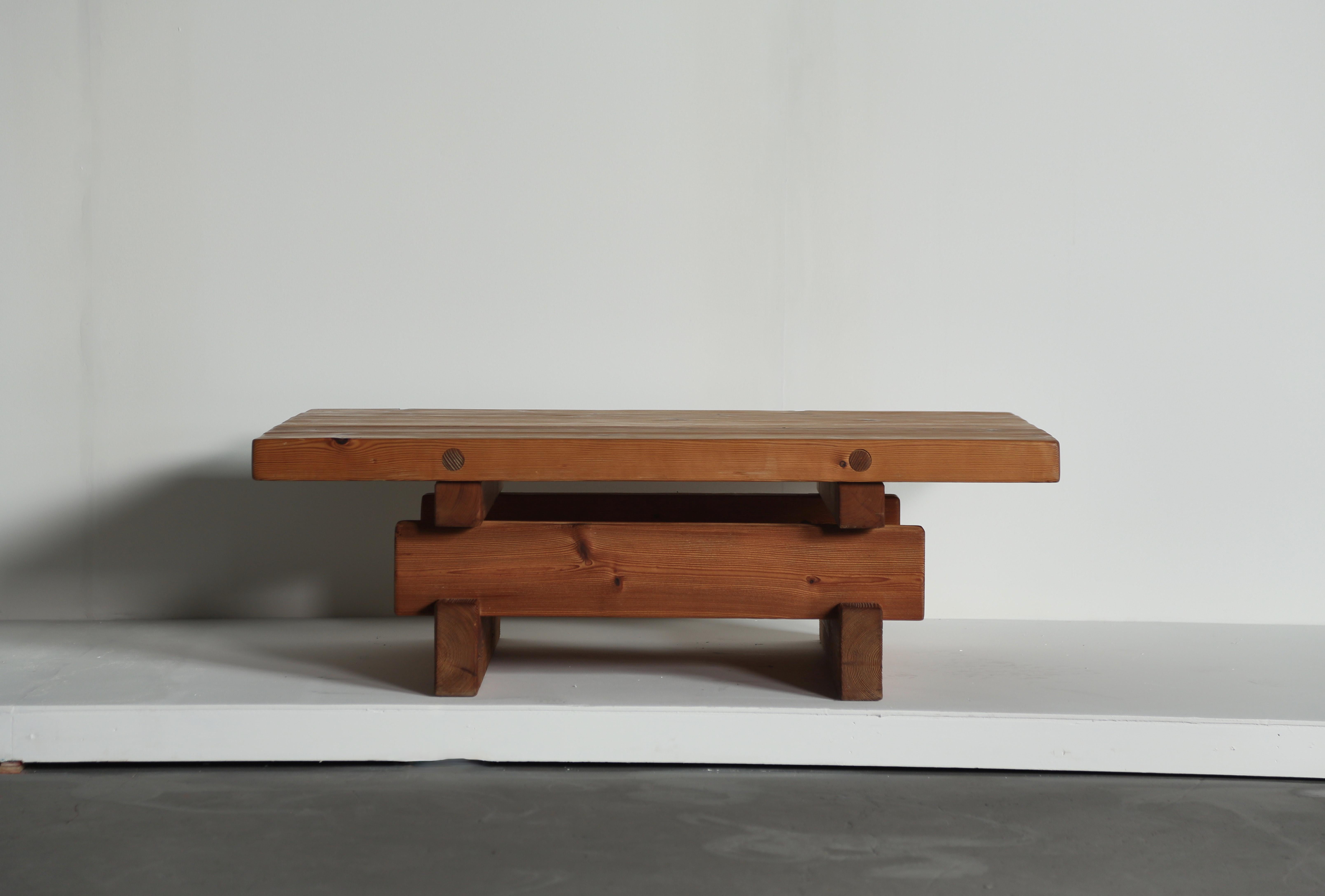 20th Century Jens Lyngsøe Pine Coffee Table, Havdrup Trævarefabrik for Anton Dam, Denmark For Sale