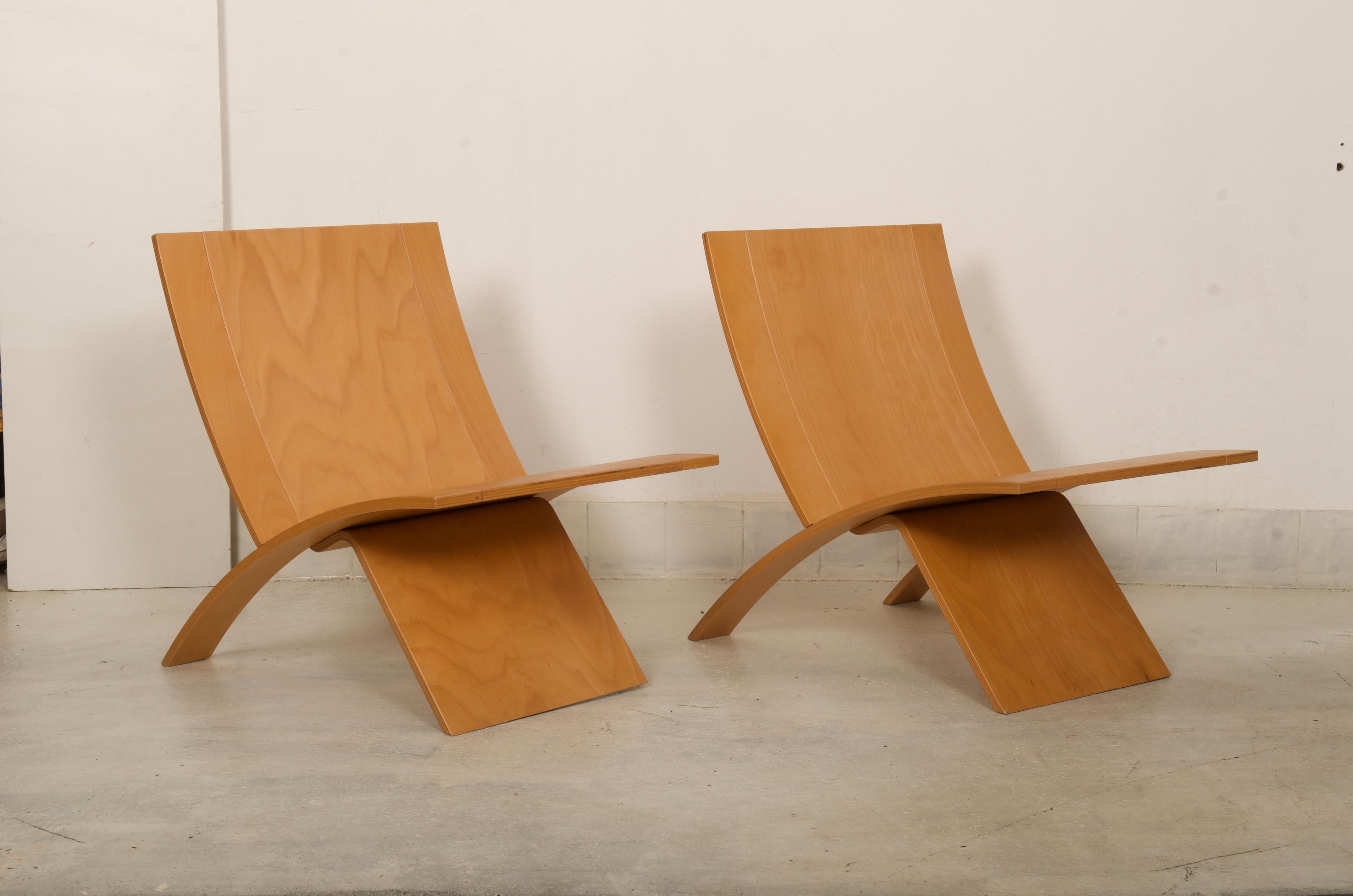 Norwegian Jens Nielsen Laminex Plywood Lounge Chairs Westnofa For Sale
