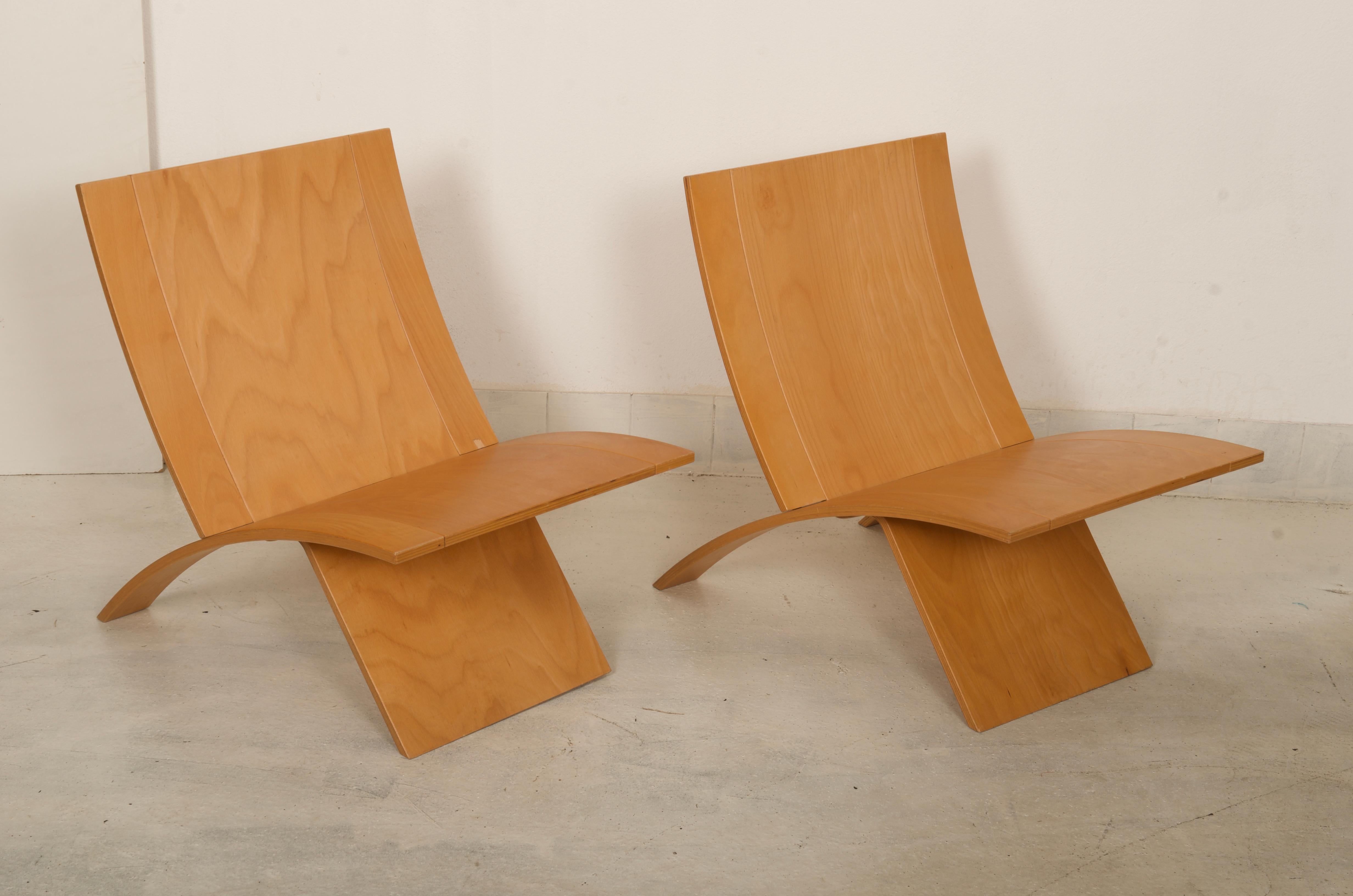Jens Nielsen Laminex Plywood Lounge Chairs Westnofa In Good Condition For Sale In Vienna, AT