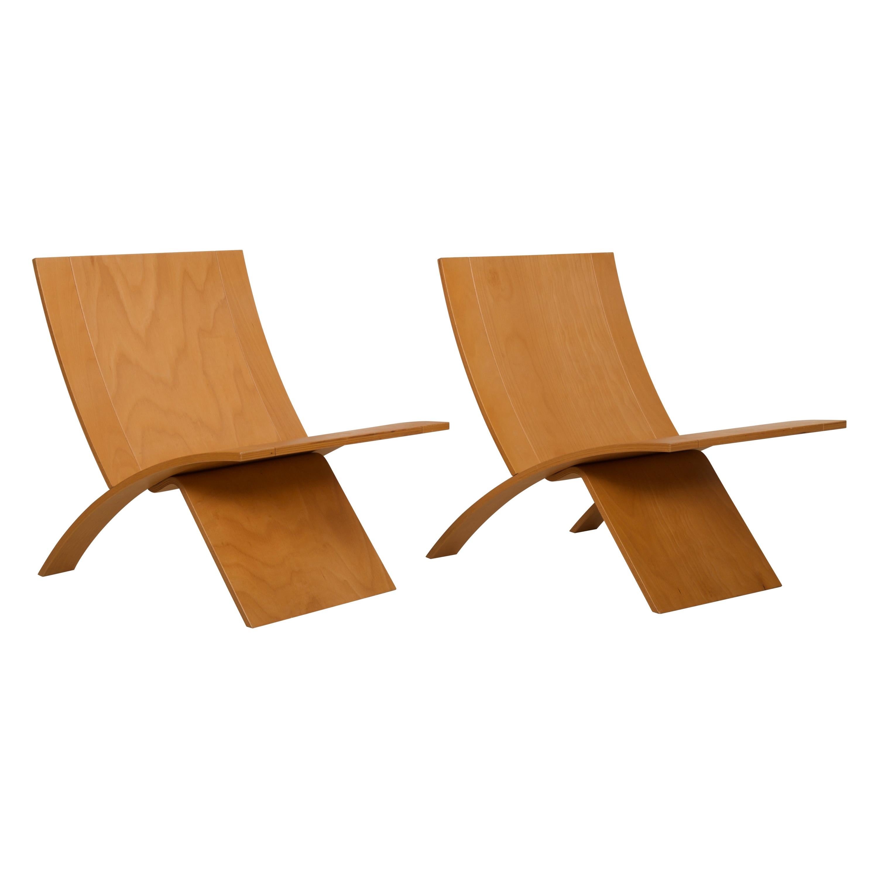 Jens Nielsen Laminex Plywood Lounge Chairs Westnofa For Sale