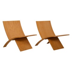 Vintage Jens Nielsen Laminex Plywood Lounge Chairs Westnofa