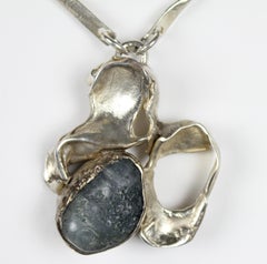 Jens Peter Clausen Copenhagen 'Iceland', 1970s Brutalist Sterling Silver Neclace