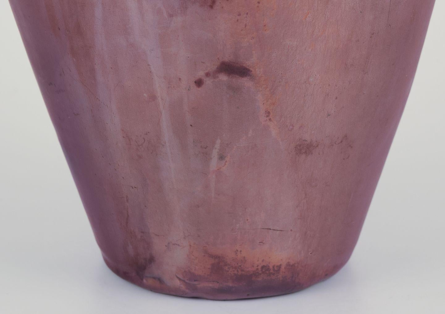 Early 20th Century Jens Petersen, Danish ceramic artist. Large vase in shiny lustre glaze. Ca. 1920 For Sale