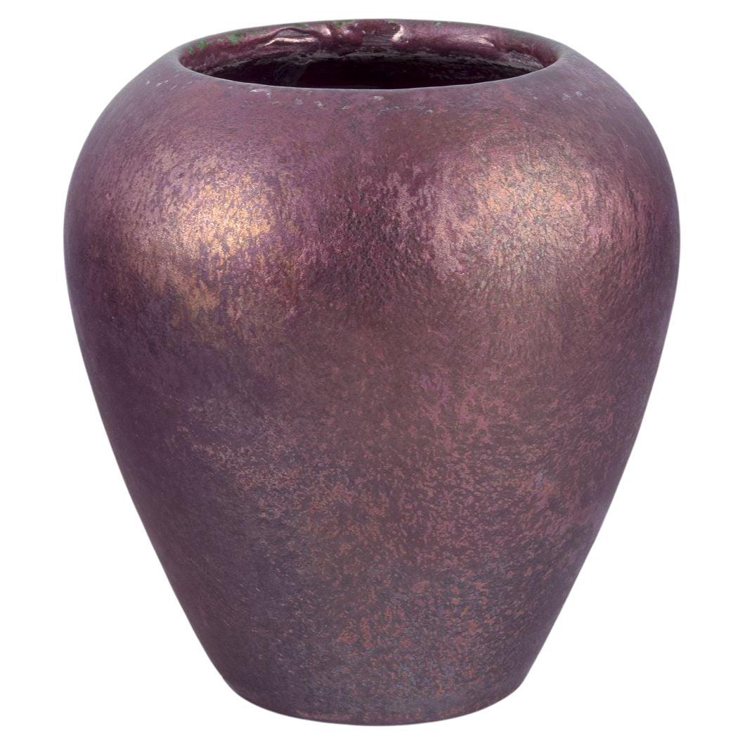 Jens Petersen, Danish ceramicist. Vase in matte and shiny glaze, ca. 1920 For Sale