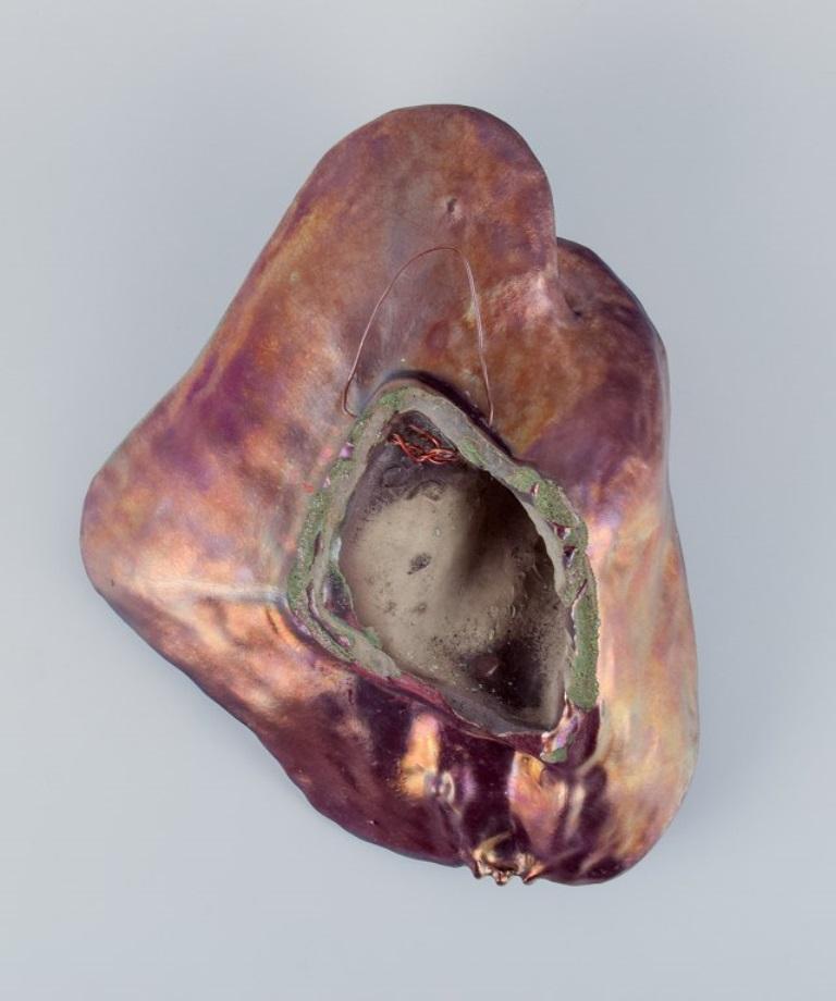 Ceramica Jens Petersen, ciotola in ceramica Art Nouveau unica nel suo genere con supporto a parete. in vendita