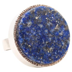 JENS POUL ASBY 1970 Denmark Sculptural Cocktail Ring In .925 Sterling
Sodalite