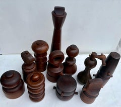 Jens Quistgaard assortment of 11 tableware/ sculptures salt/Pepper Mills Dansk
