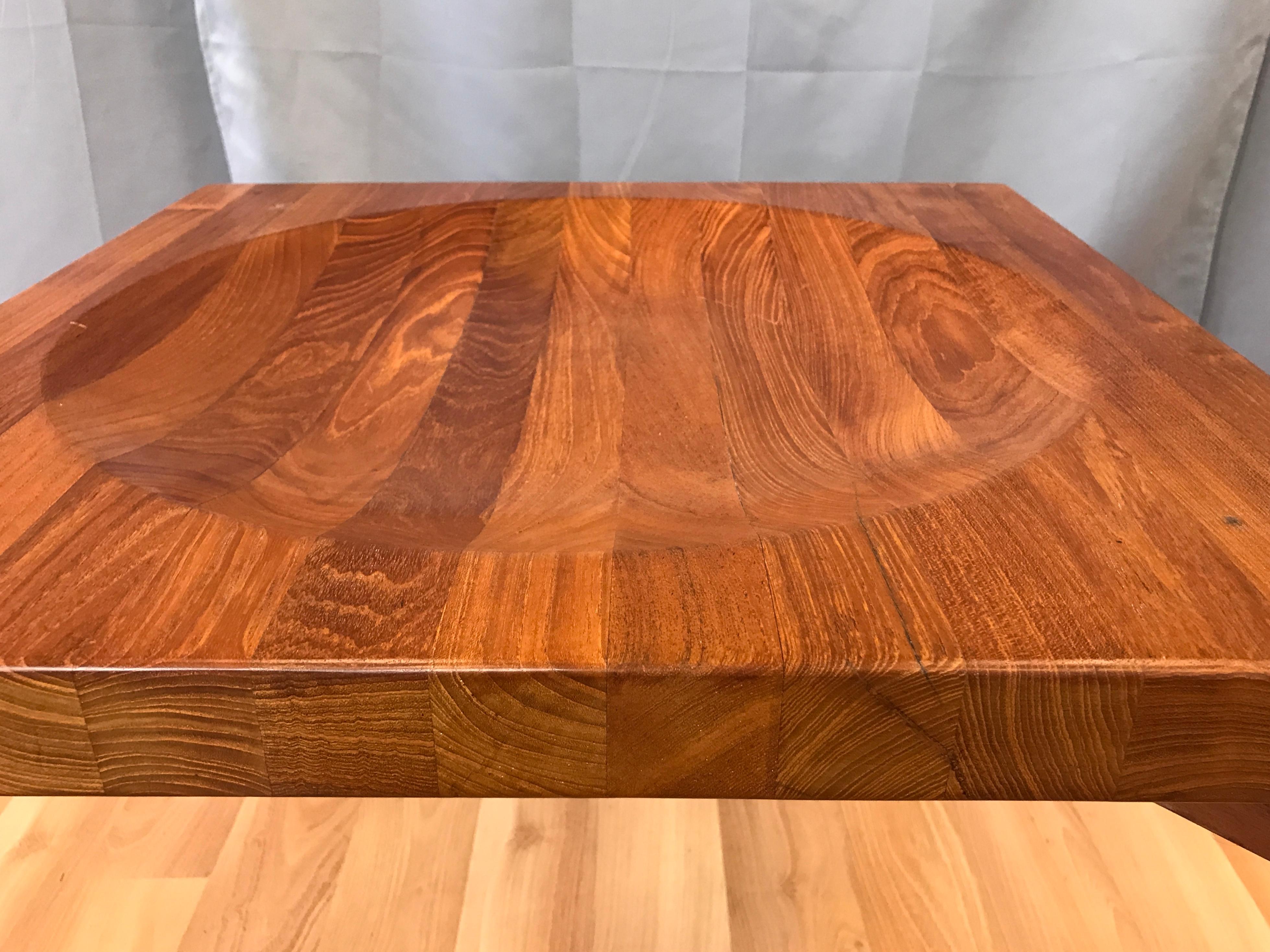 Mid-20th Century Jens Quistgaard Attributed Solid Teak End Table w/Reversible Butcher Block Top For Sale