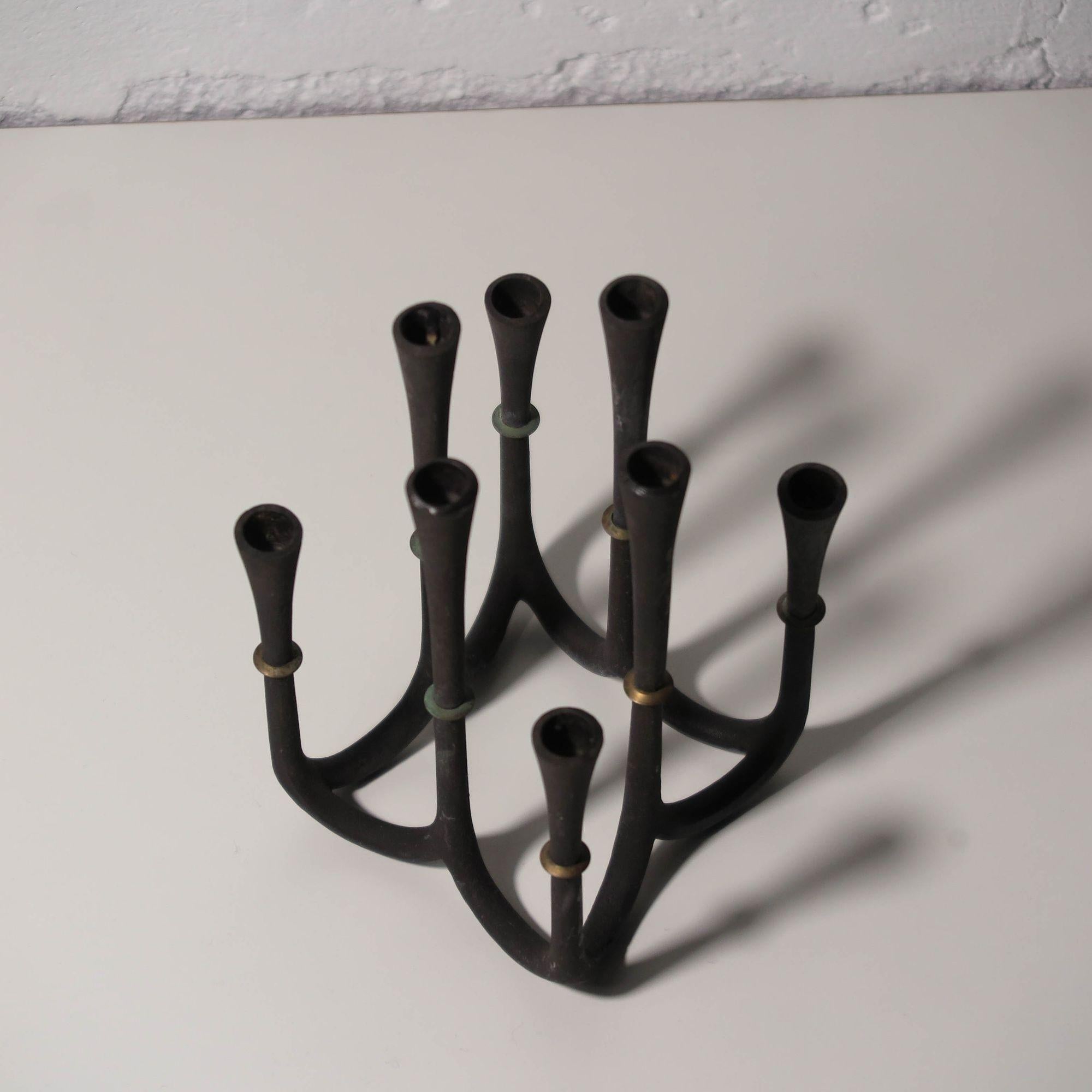 Jens Quistgaard Candelabra, Cast Iron In Excellent Condition For Sale In Oakland, CA