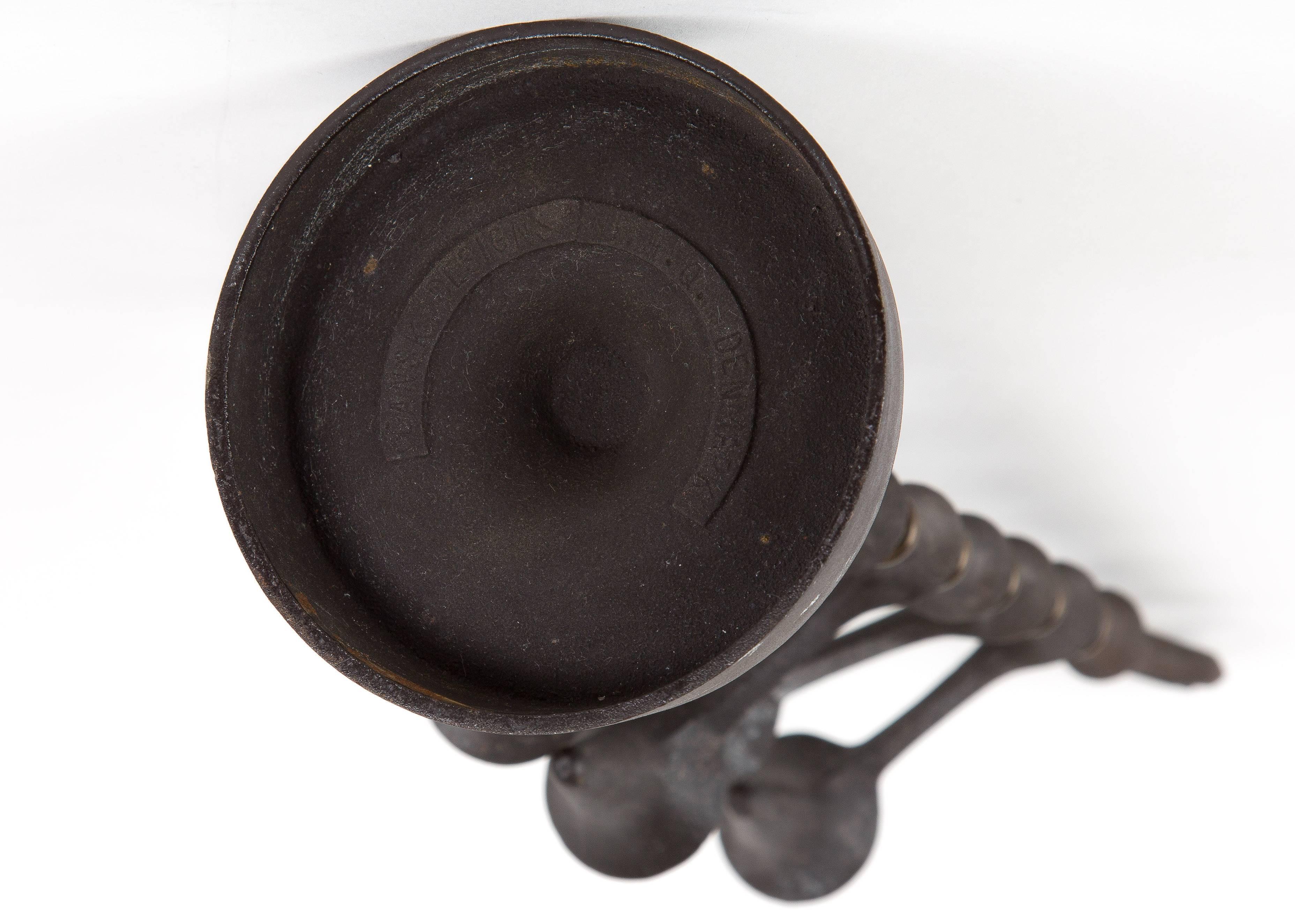 19th Century Jens Quistgaard Candleholder Danish Seven Arms Cast Iron For Sale