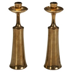 Vintage Jens Quistgaard, Candlesticks, Brass, Denmark, 1950s