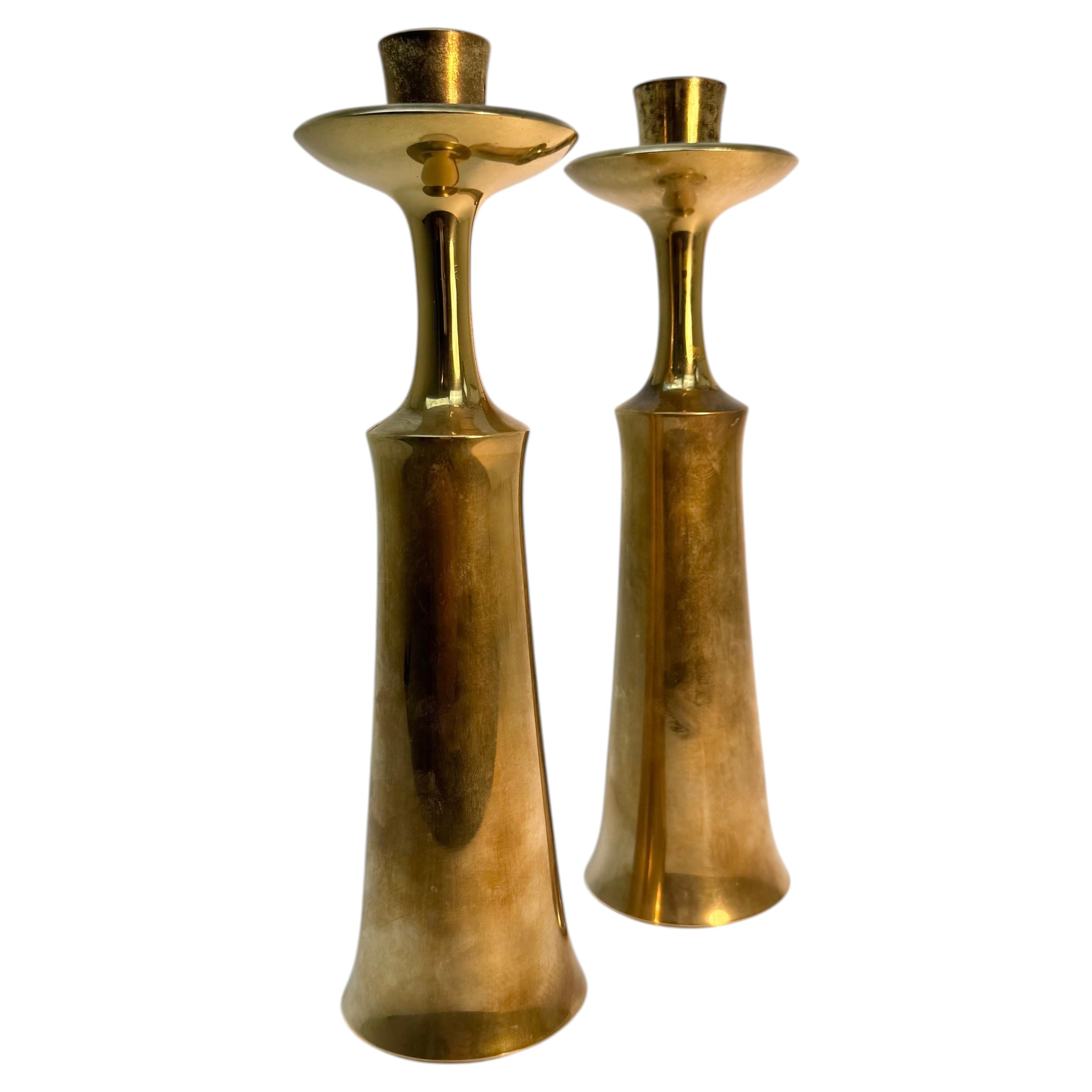 Jens Quistgaard, Candlesticks, Brass, Denmark, 1950s
