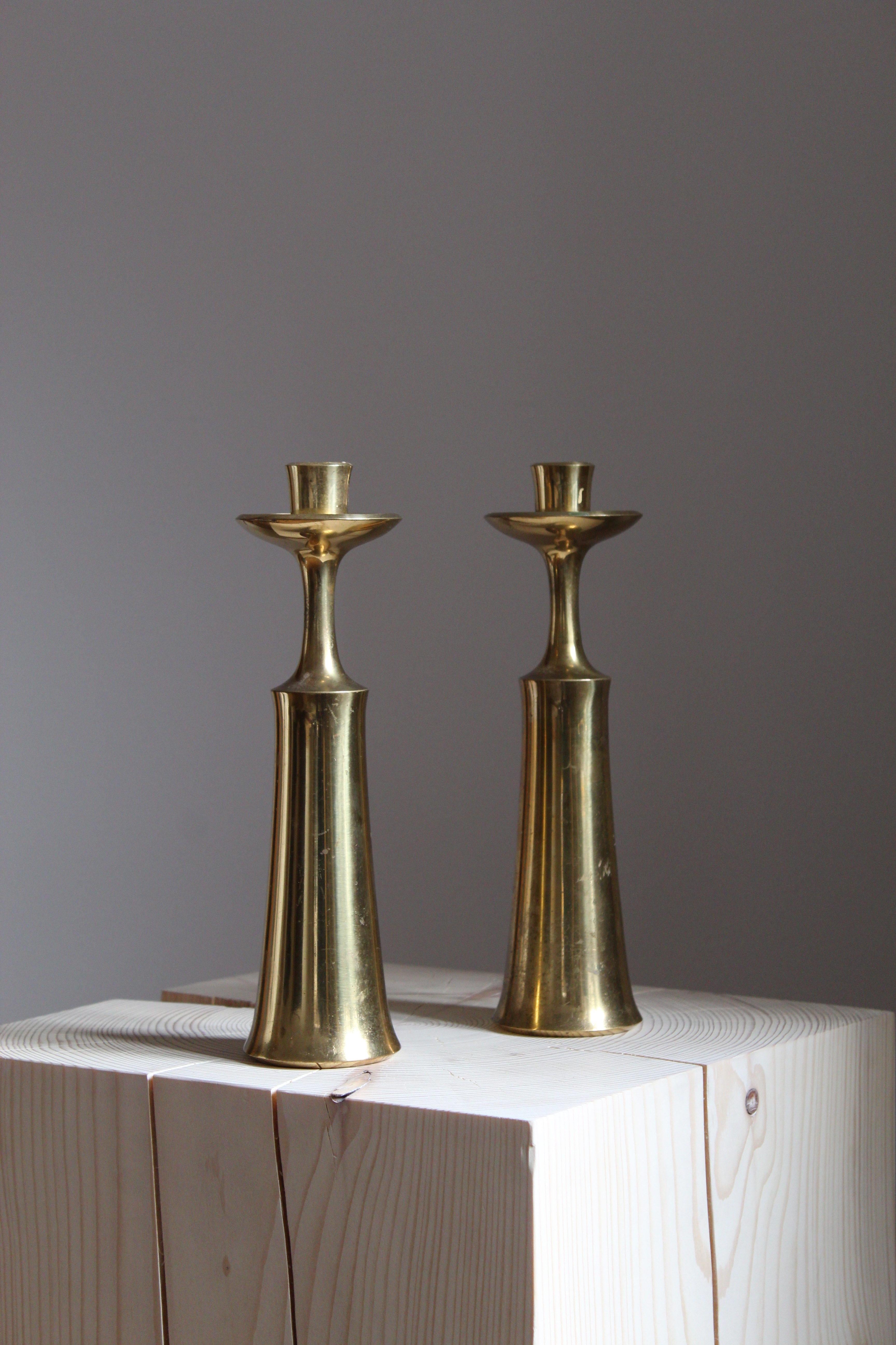 A sculptural candlestick designed and produced by Danish sculptor Jens Quistgaard. Marked.