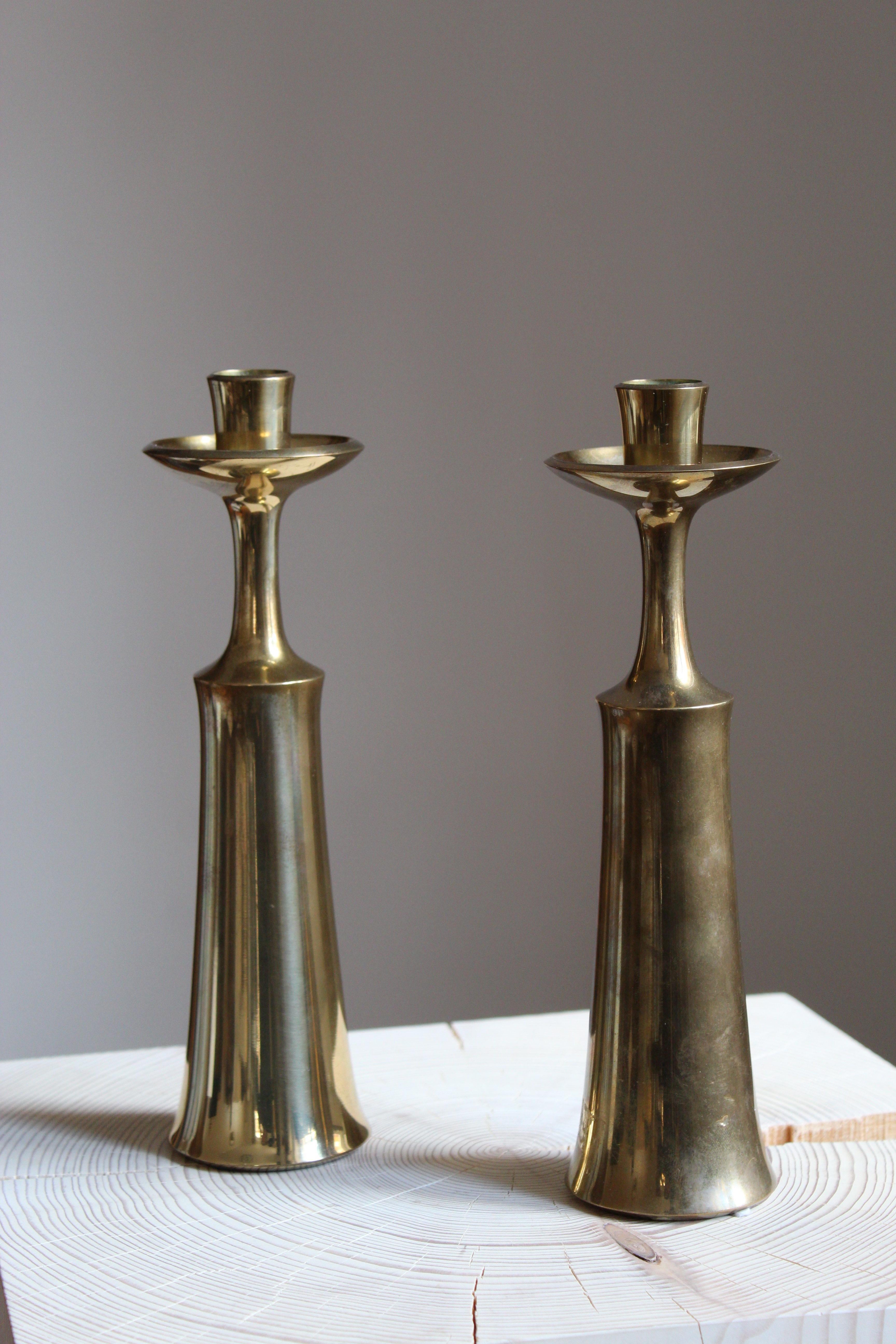 A sculptural candlestick designed and produced by Danish sculptor Jens Quistgaard. Marked.