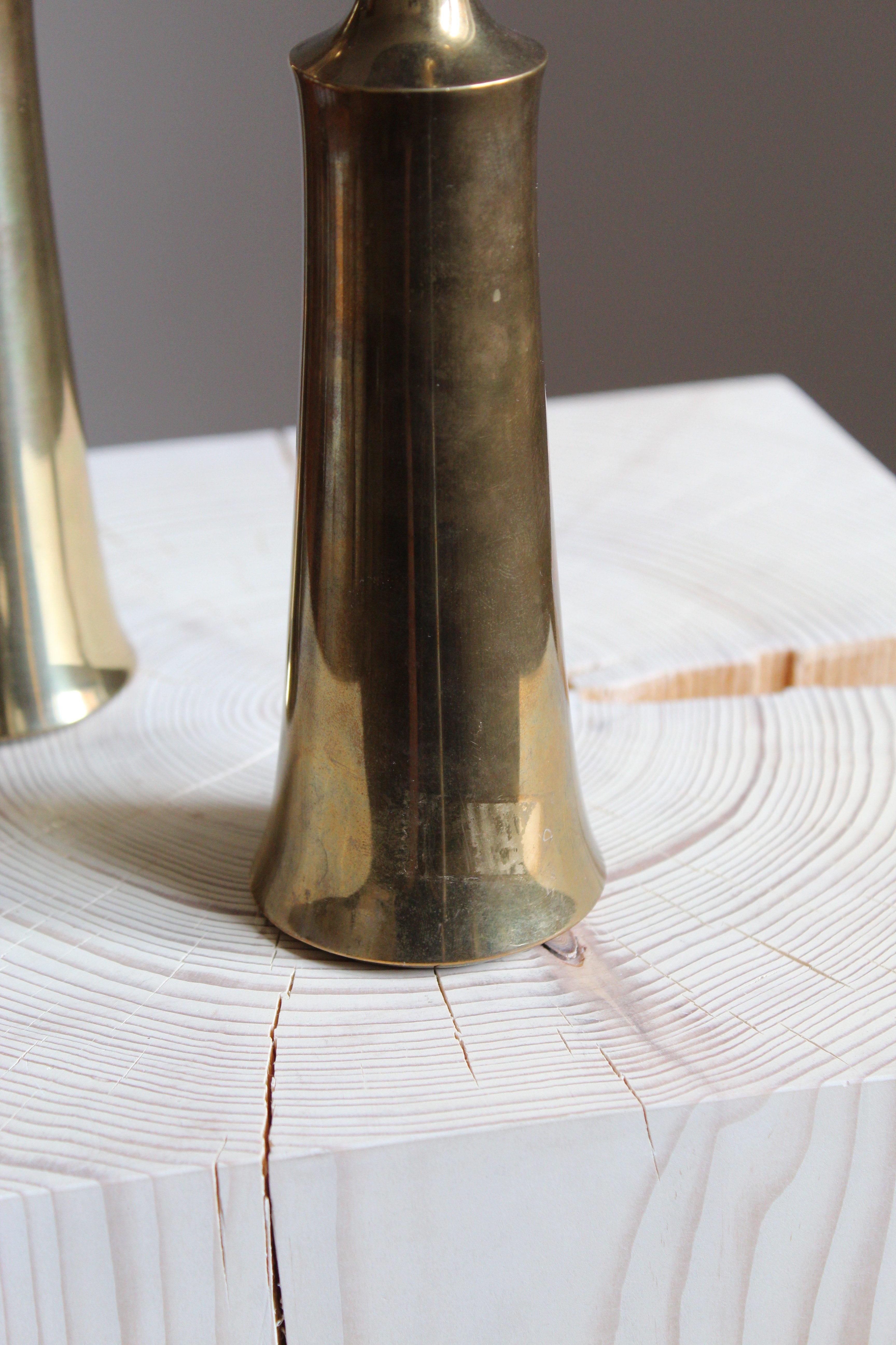 Danish Jens Quistgaard, Candlesticks or Candleholders, Brass, Denmark, 1950s