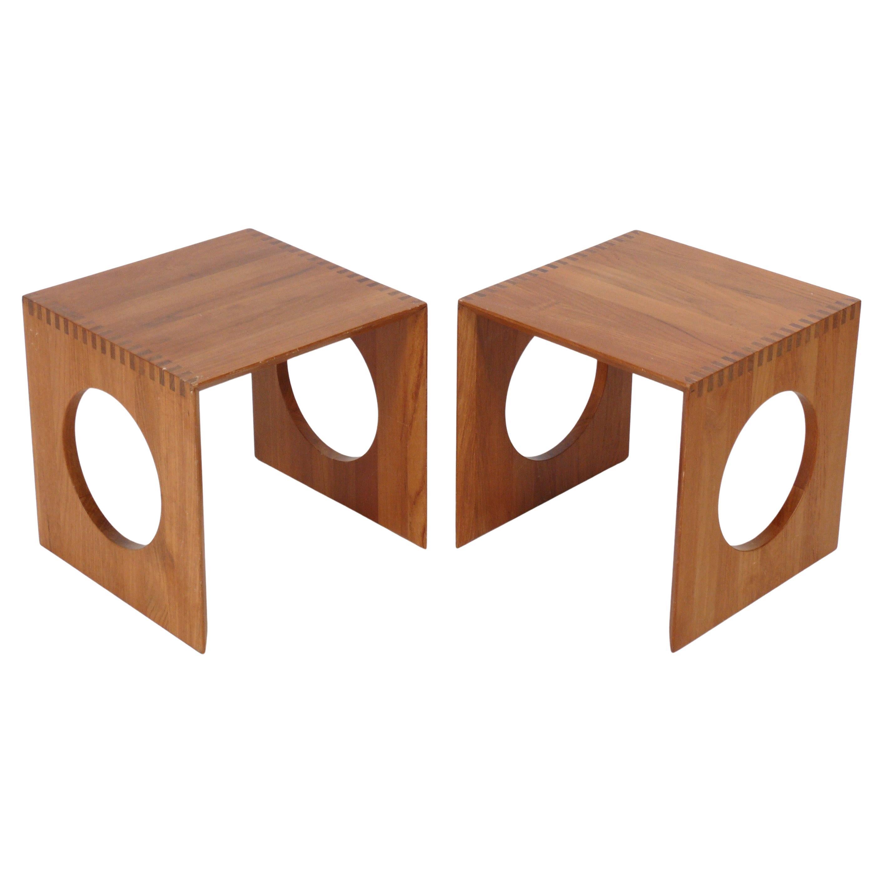Jens Quistgaard Cube End Tables Danish Modern circa 1980s Nightstands For Sale