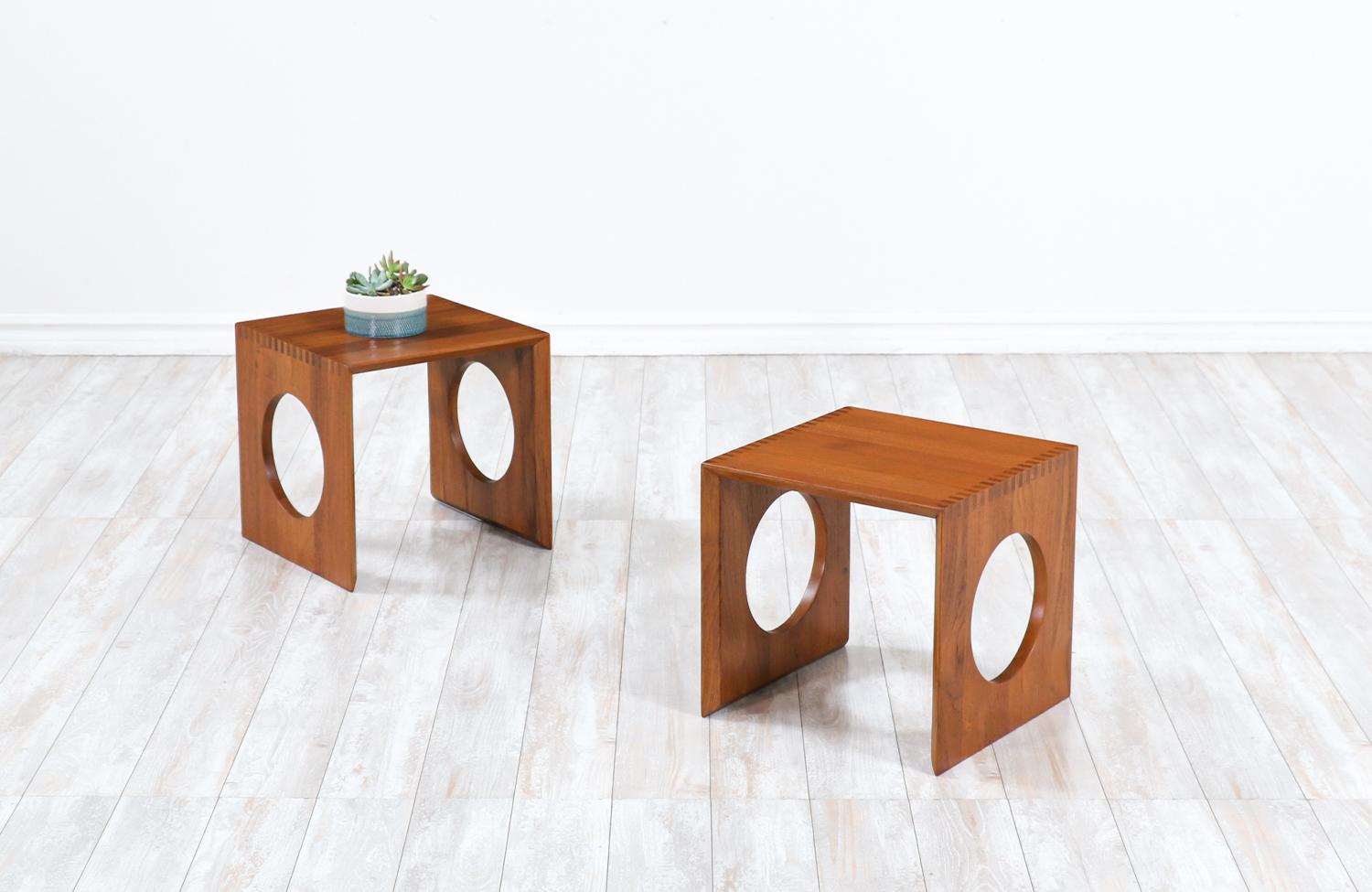 Mid-Century Modern Jens Quistgaard Cube Teak Side Tables for Richard Nissen