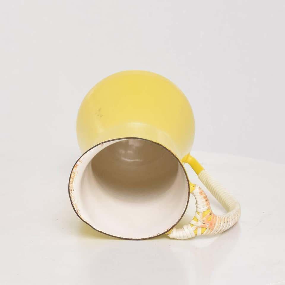 Scandinavian Modern Jens Quistgaard Dansk Designs Small Sunny Yellow Enamel Pitcher, 1960s, Denmark