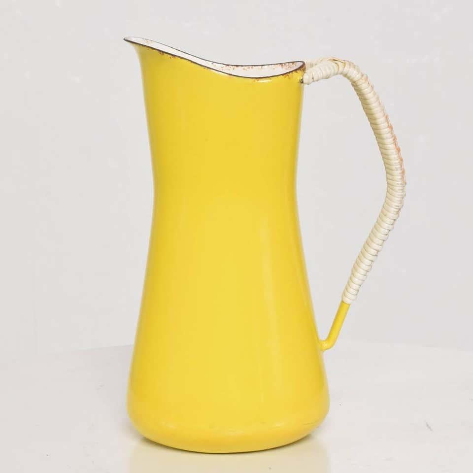 Jens Quistgaard Dansk Designs Small Sunny Yellow Enamel Pitcher, 1960s, Denmark 1