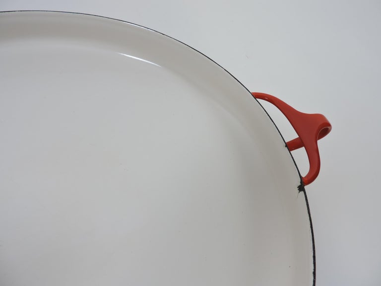Jens Quistgaard Dansk Kobenstyle Red Enamel Paella Pan Made in Denmark