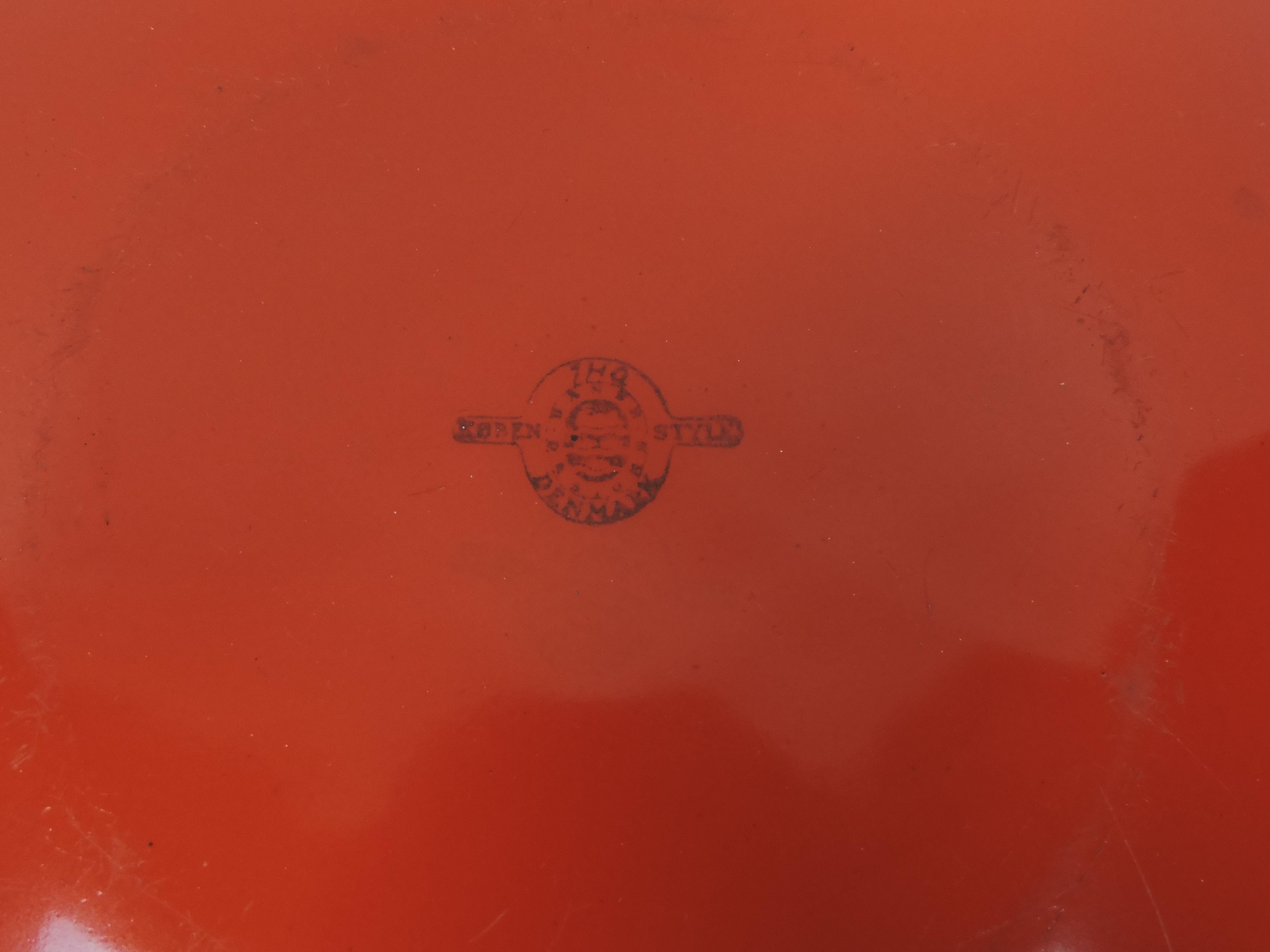Jens Quistgaard Dansk Kobenstyle Red Enamel Paella Pan Made in Denmark In Good Condition In Chesterfield, NJ