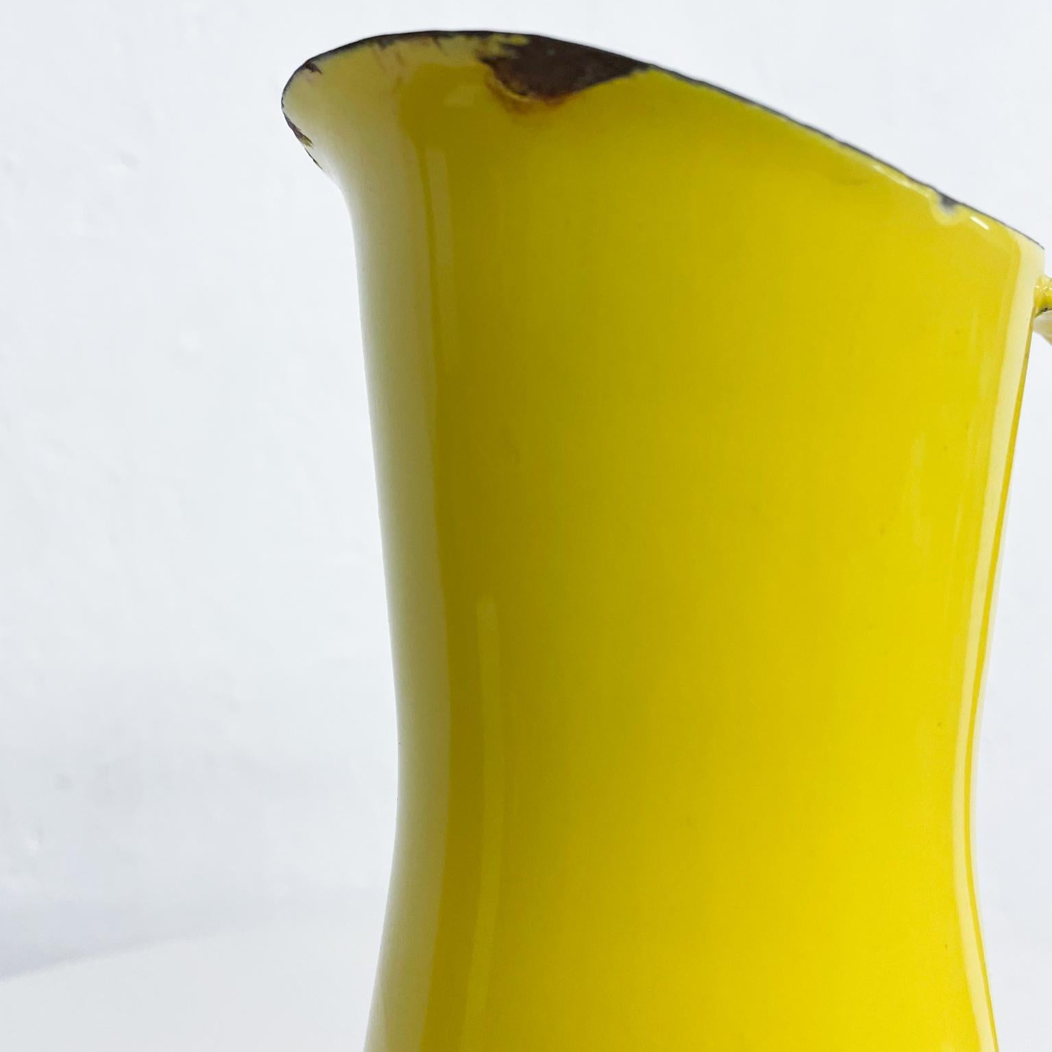 Scandinavian Modern Jens Quistgaard Dansk Sunny Yellow Enamel Pitcher 1960s Denmark