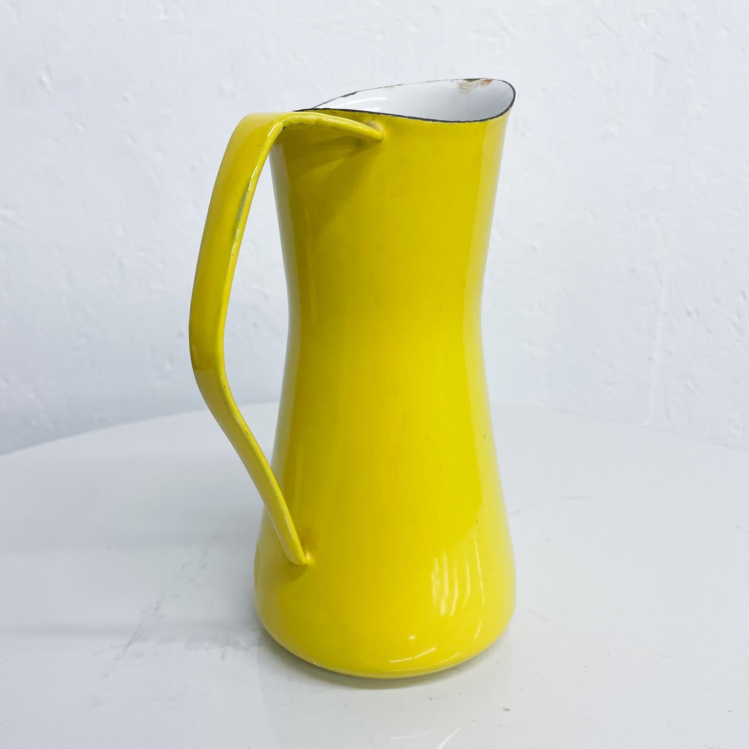 Metal Jens Quistgaard Dansk Sunny Yellow Enamel Pitcher 1960s Denmark