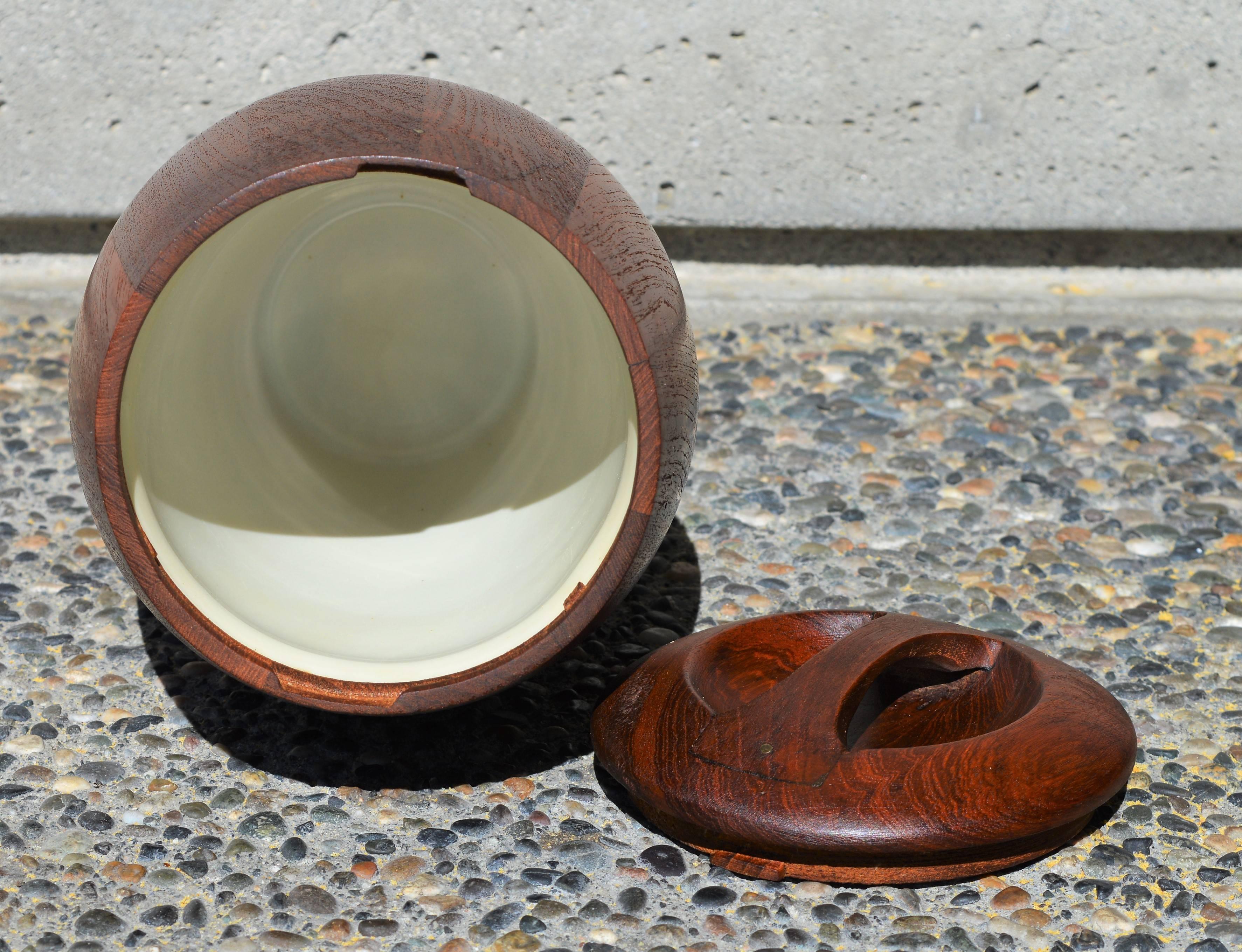 Mid-20th Century Jens Quistgaard Early 1950s Staved Teak Ice Bucket with Locking Lid For Sale