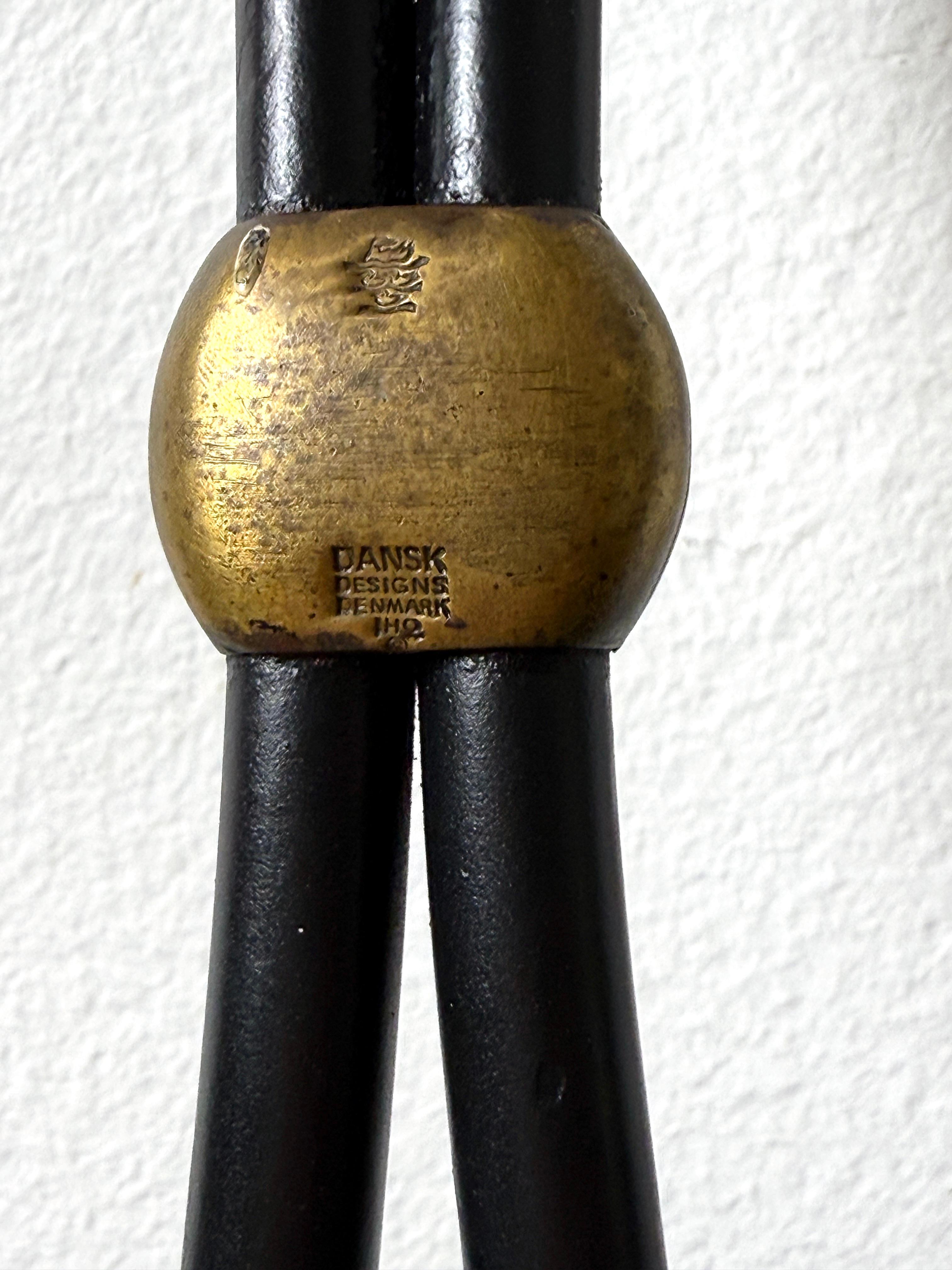 Jens Quistgaard Fireplace Tool Set for Dansk, Iron and Brass Denmark 1960's in vendita 4