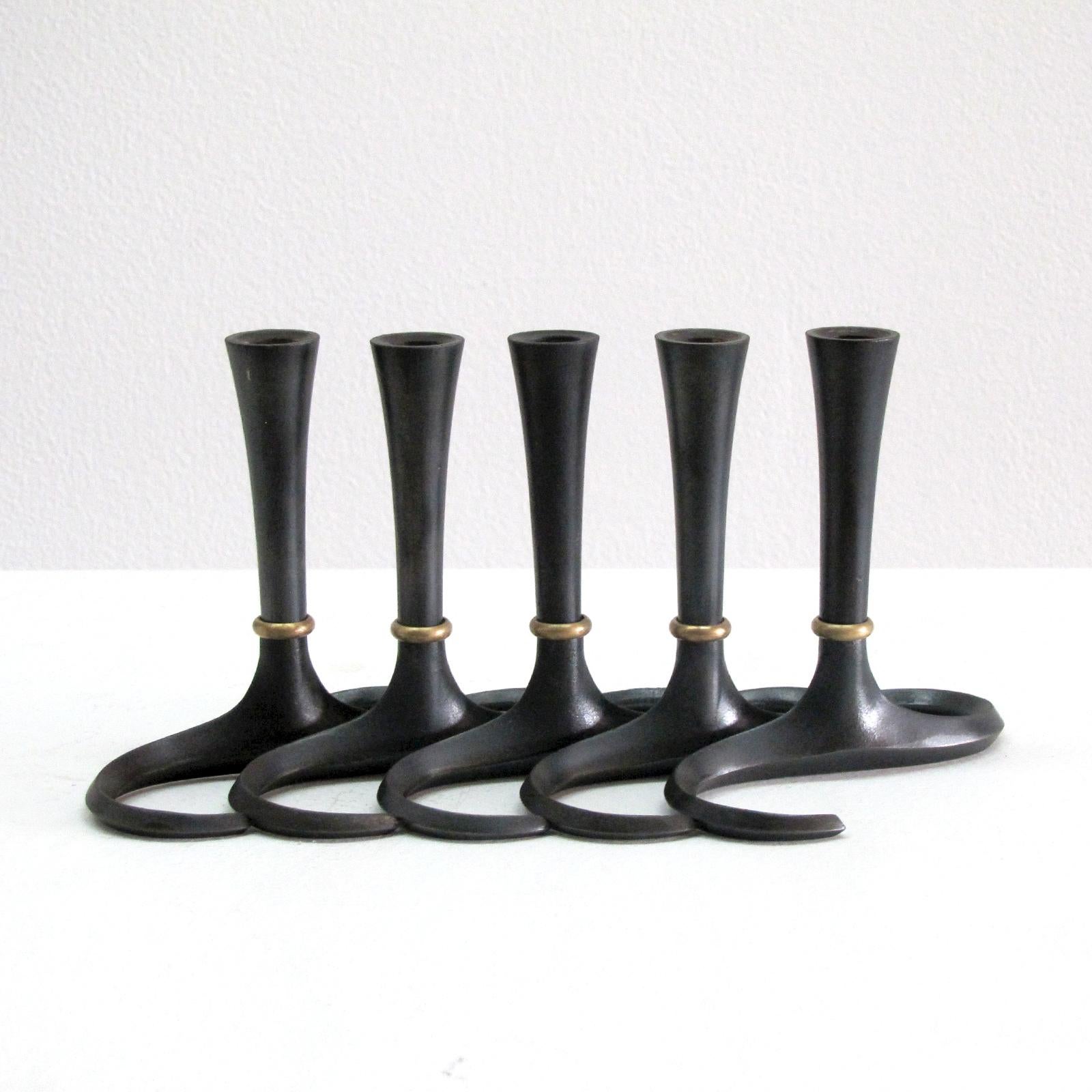 Jens Quistgaard for Dansk Candleholders, 1960 In Good Condition For Sale In Los Angeles, CA
