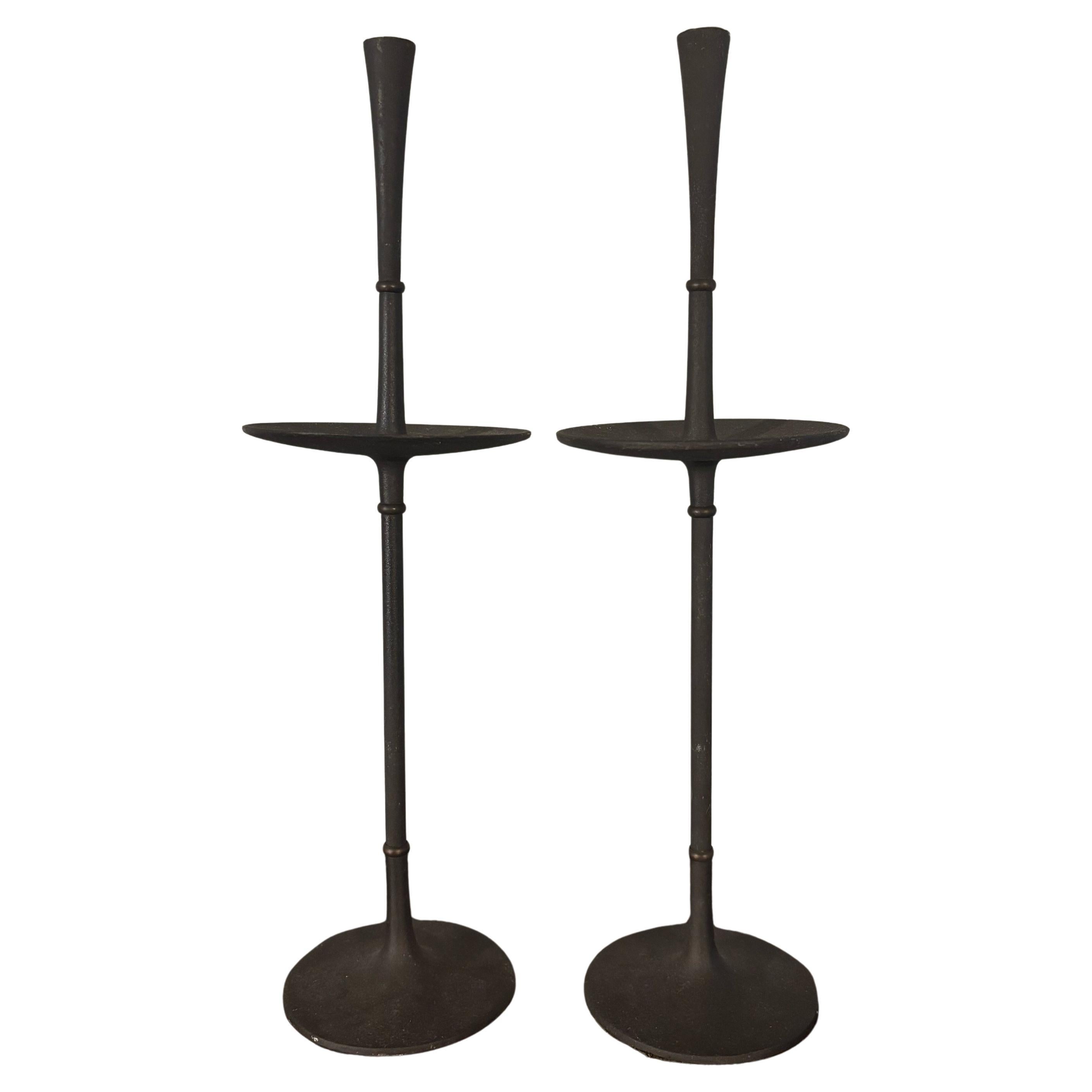 Jens Quistgaard for Dansk IHQ Cast Iron Candlesticks, 1960s
