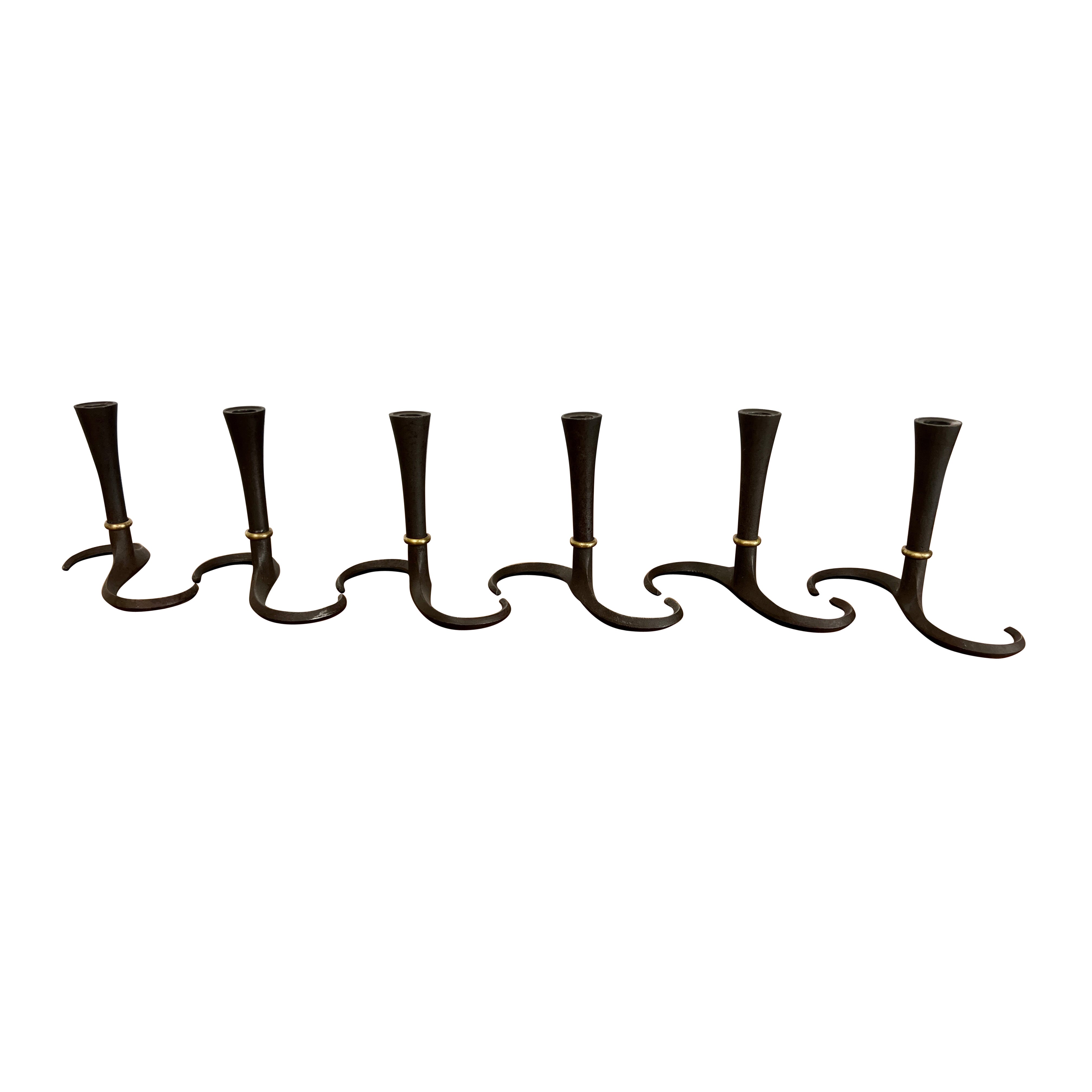 Jens Quistgaard for Dansk Iron & Brass Candlesticks