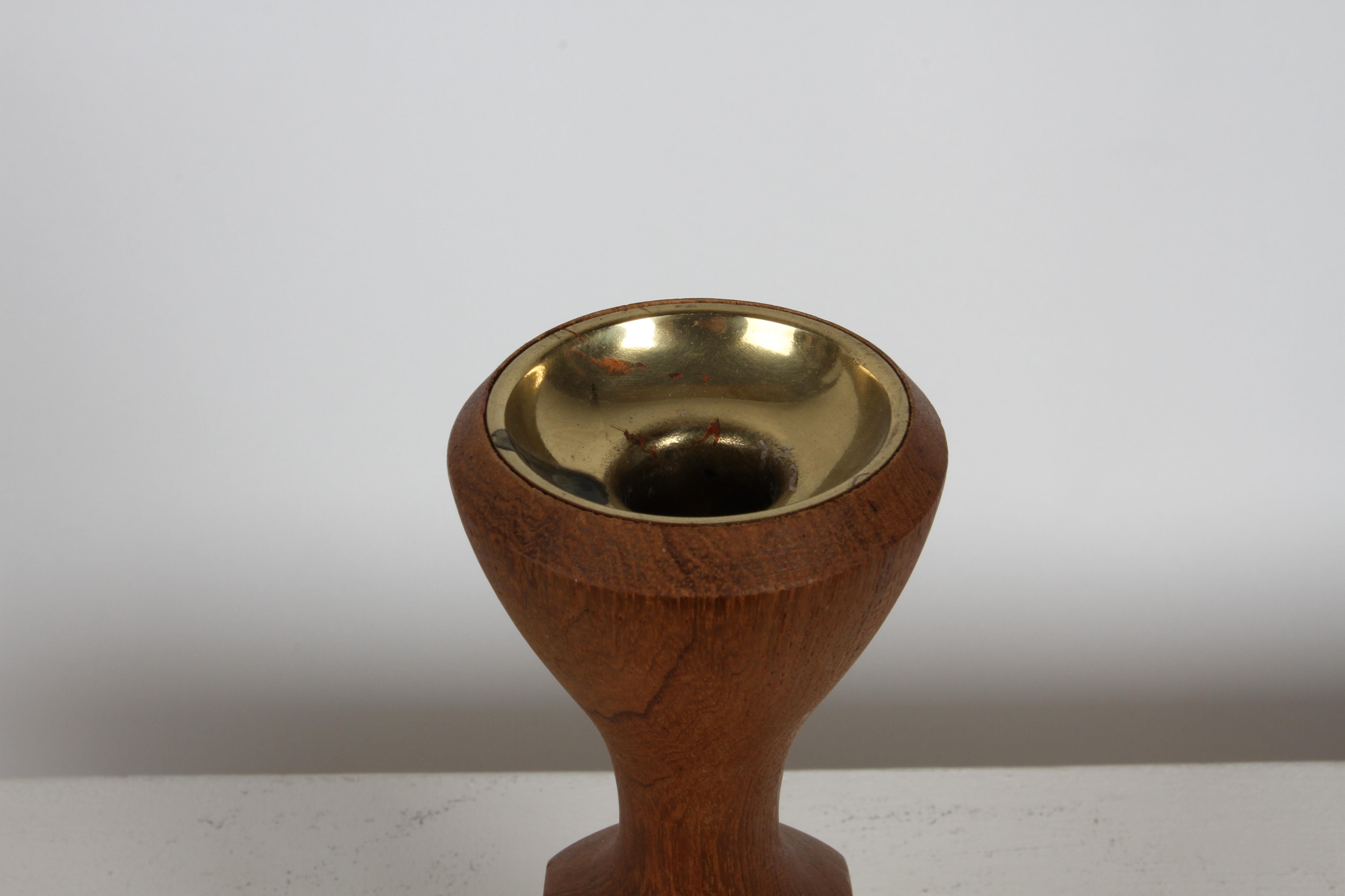 Jens Quistgaard for Dansk MCM Teak set of 6 Graduated Sizes - Candle Holders For Sale 5
