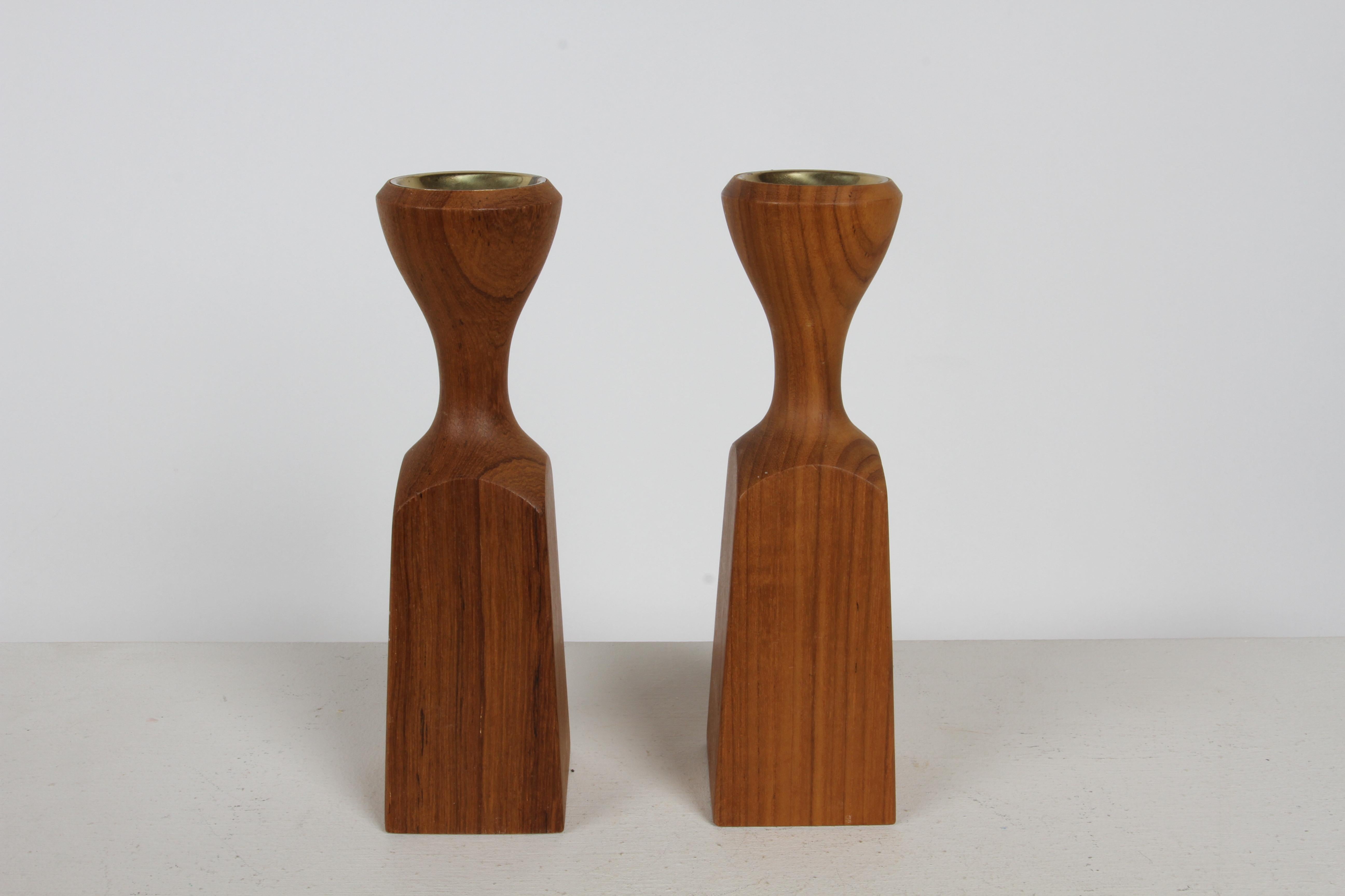 Jens Quistgaard for Dansk MCM Teak set of 6 Graduated Sizes - Candle Holders  For Sale 12