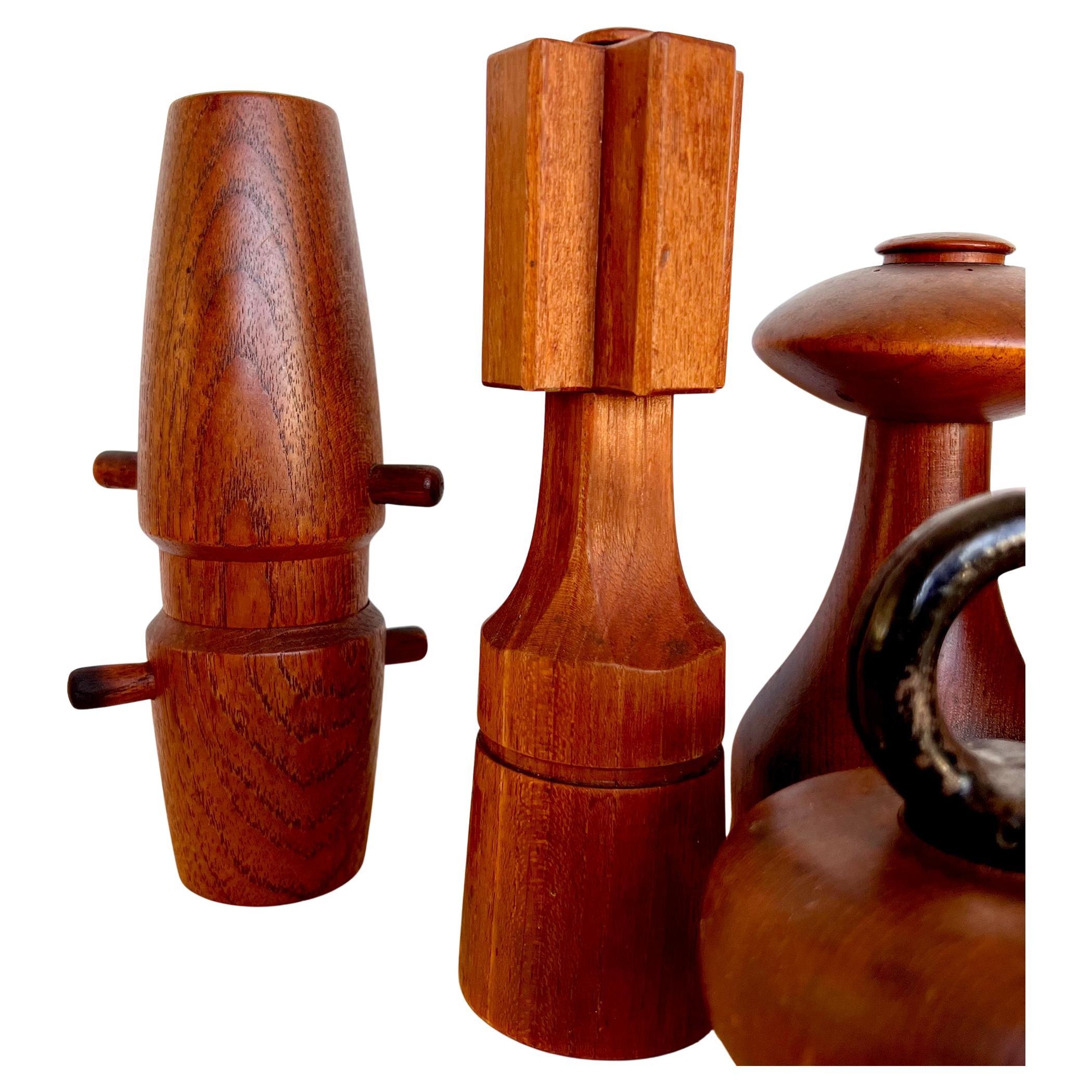 Teak Jens Quistgaard for Dansk Nissen Danish Modern Lot of Ten Pepper Mills For Sale