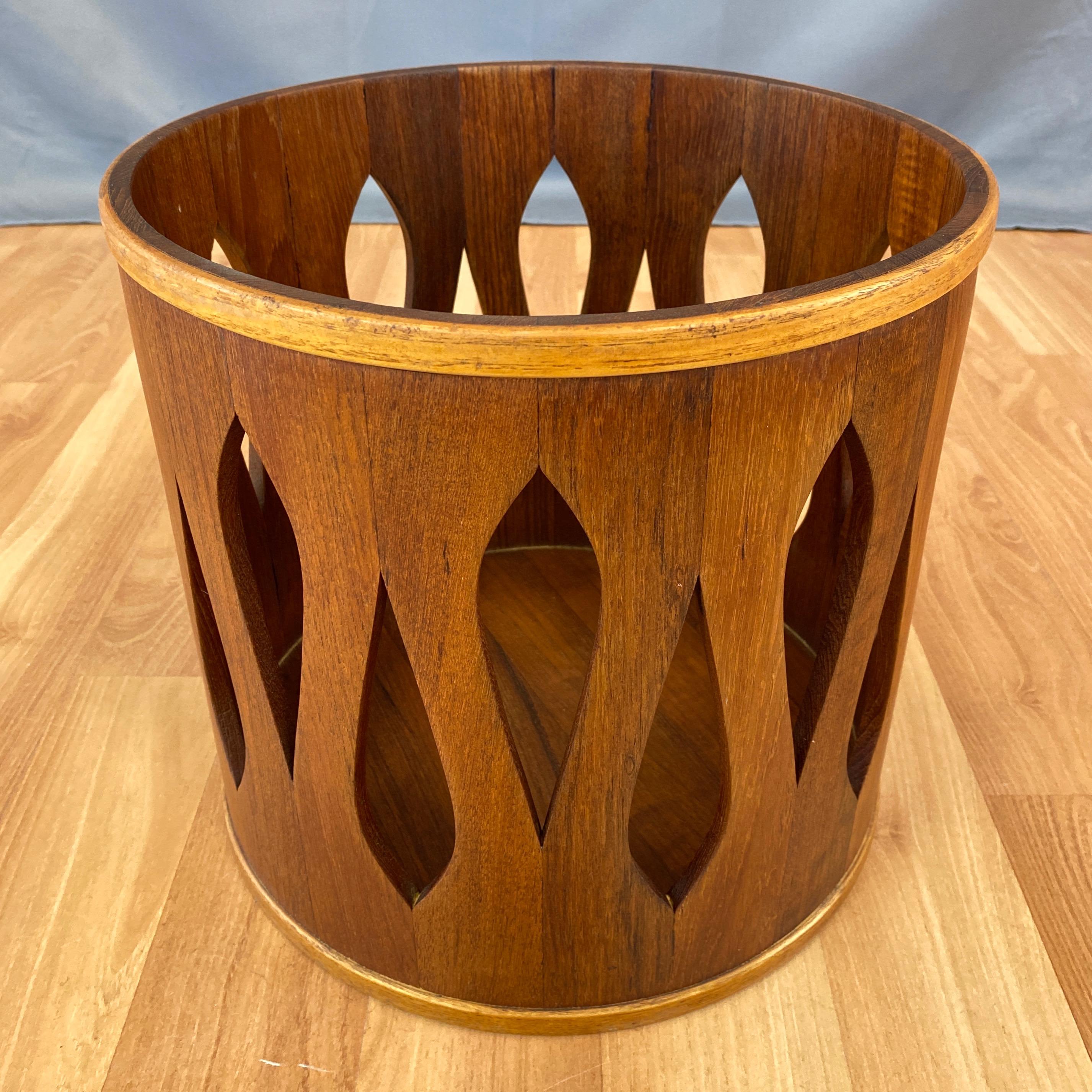 Mid-20th Century Jens Quistgaard for Dansk Staved Teak Wastebasket, Stool, or Table, Late 1950s